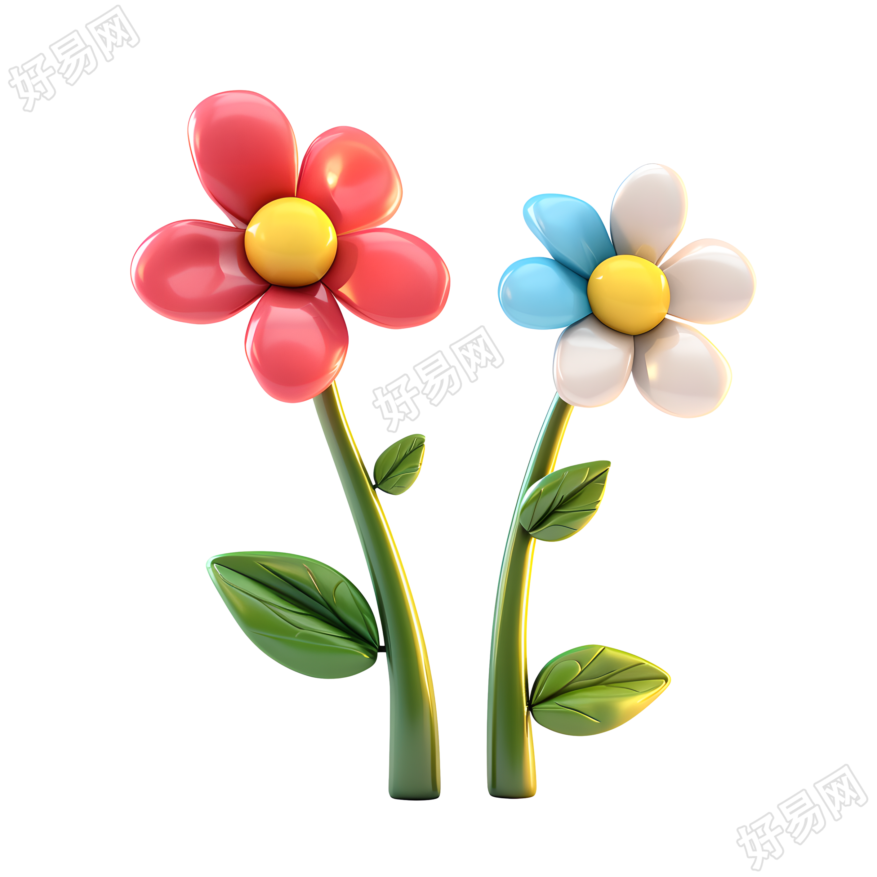 3D花卉可爱简洁素材
