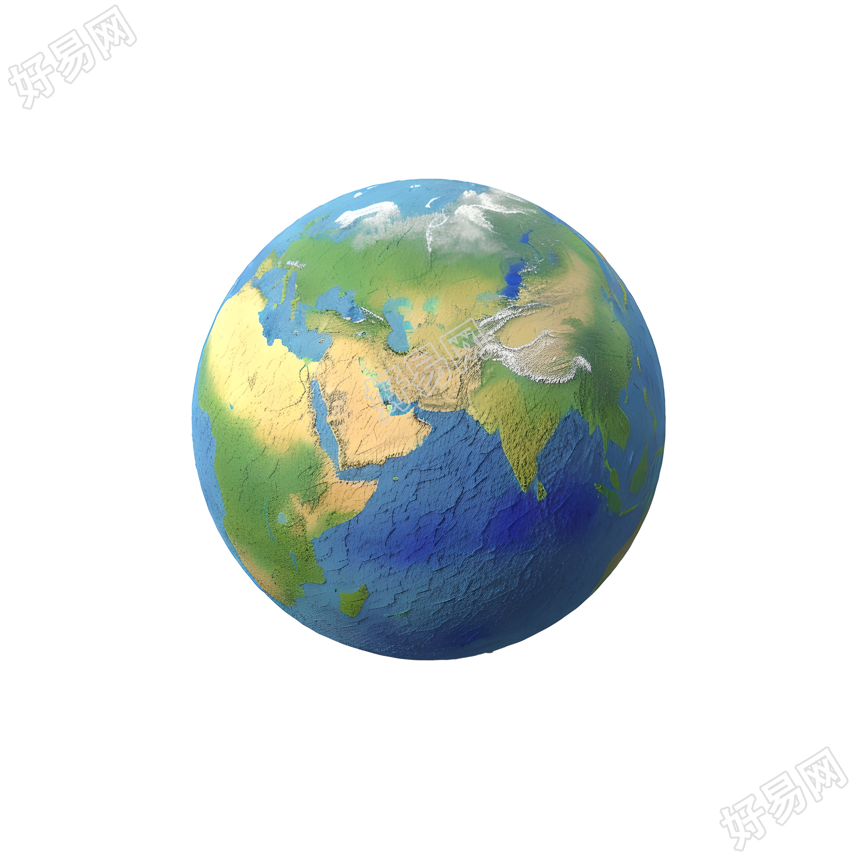 3D地球卡通图案元素