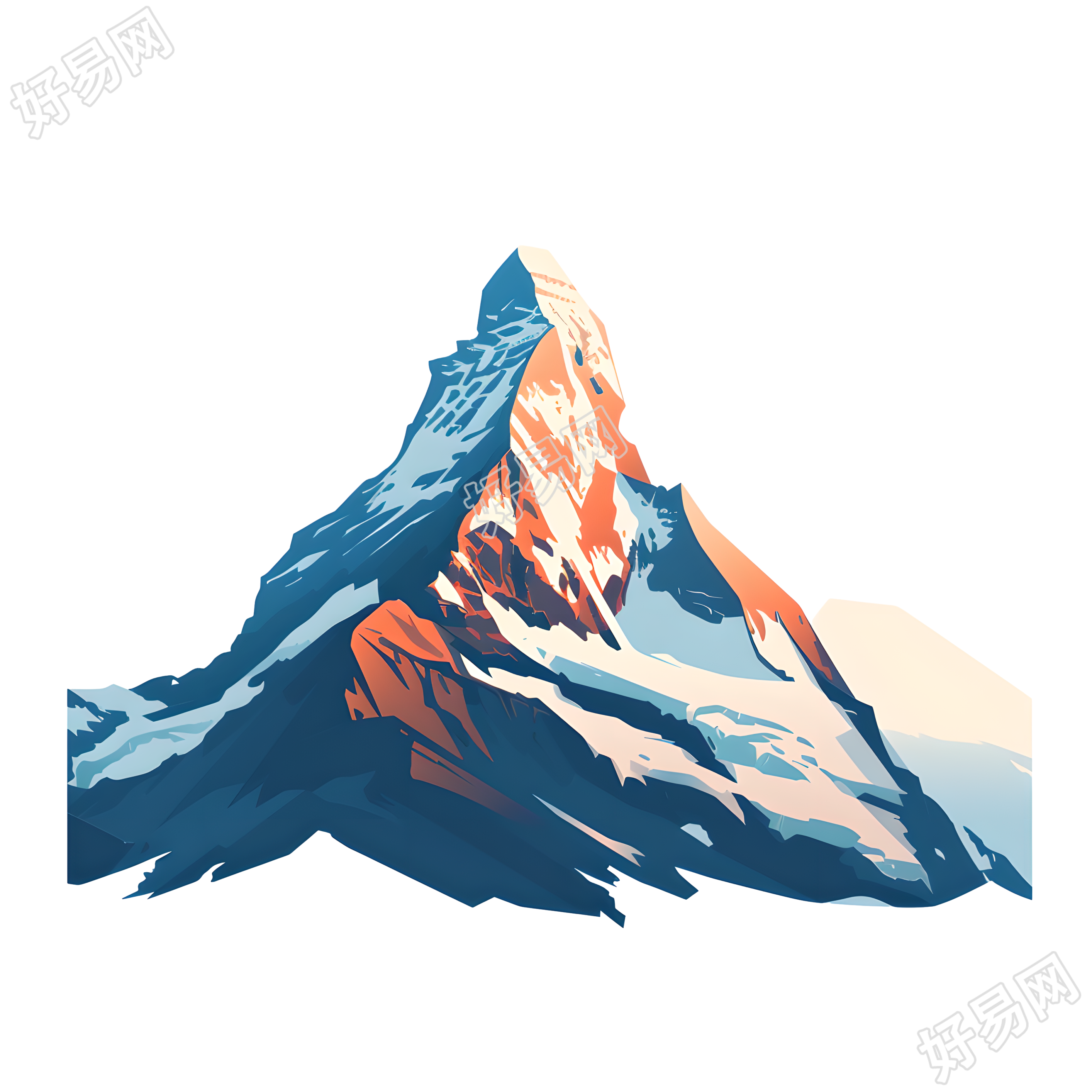 山峰山景插画素材