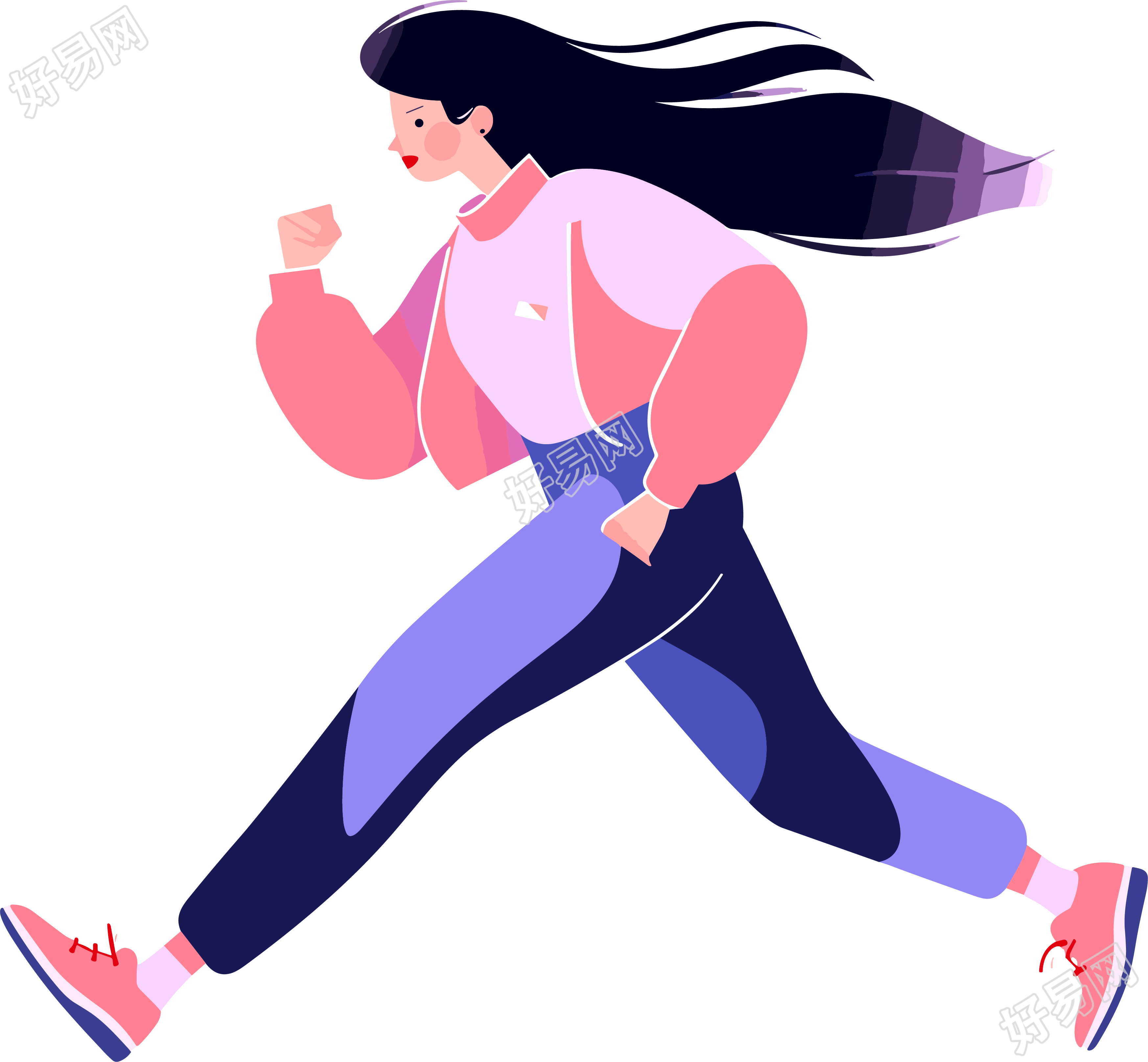 晨跑商业设计插图