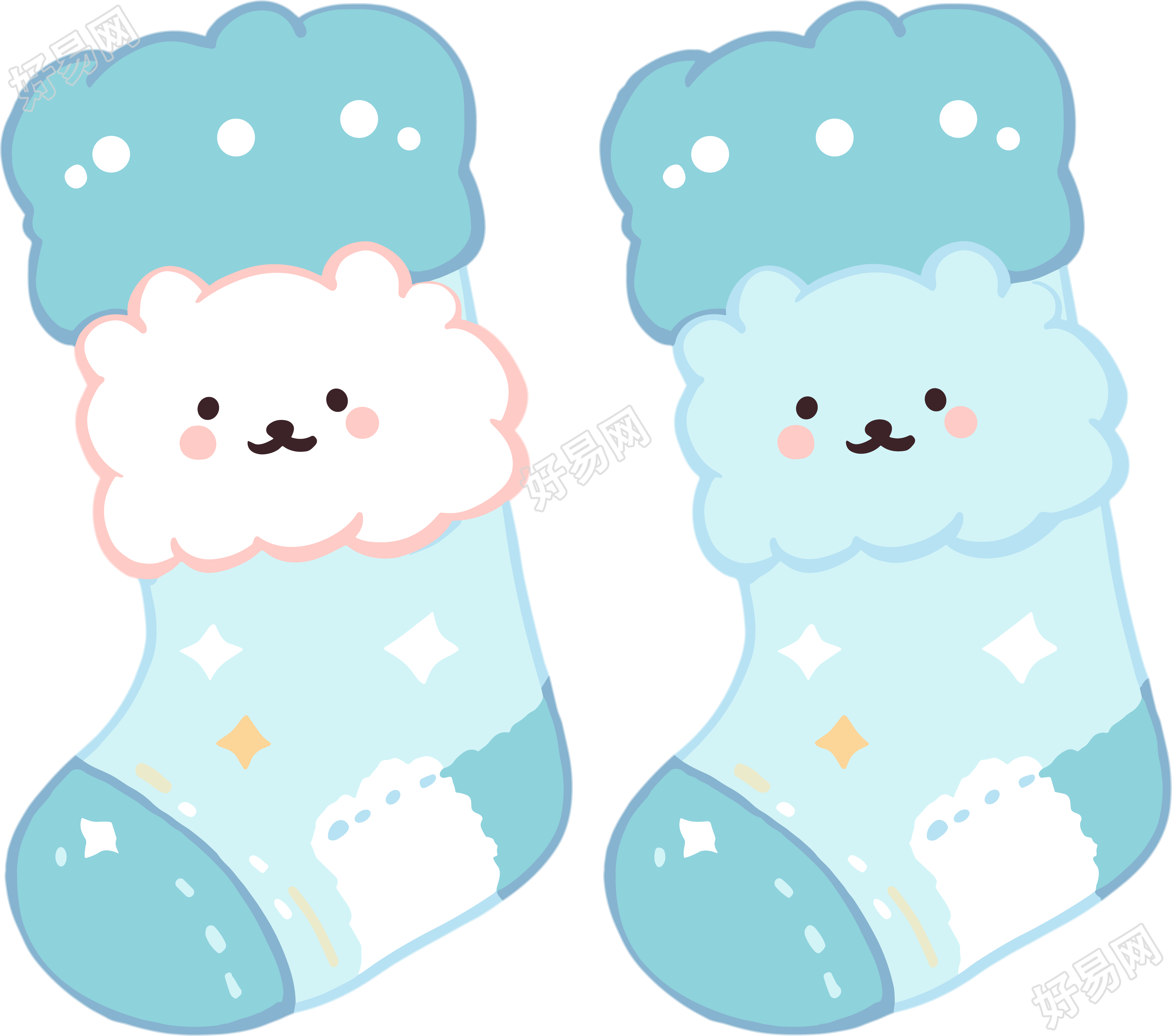 冬天卡通厚袜子插图