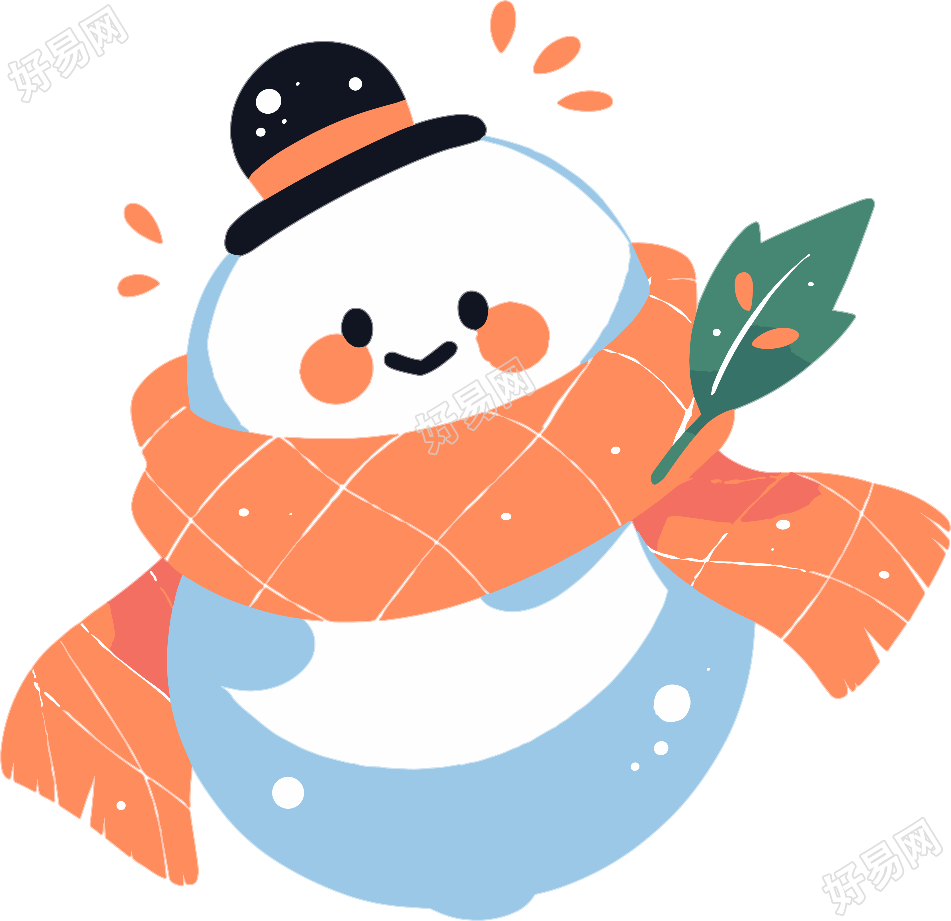 冬天卡通小雪人素材