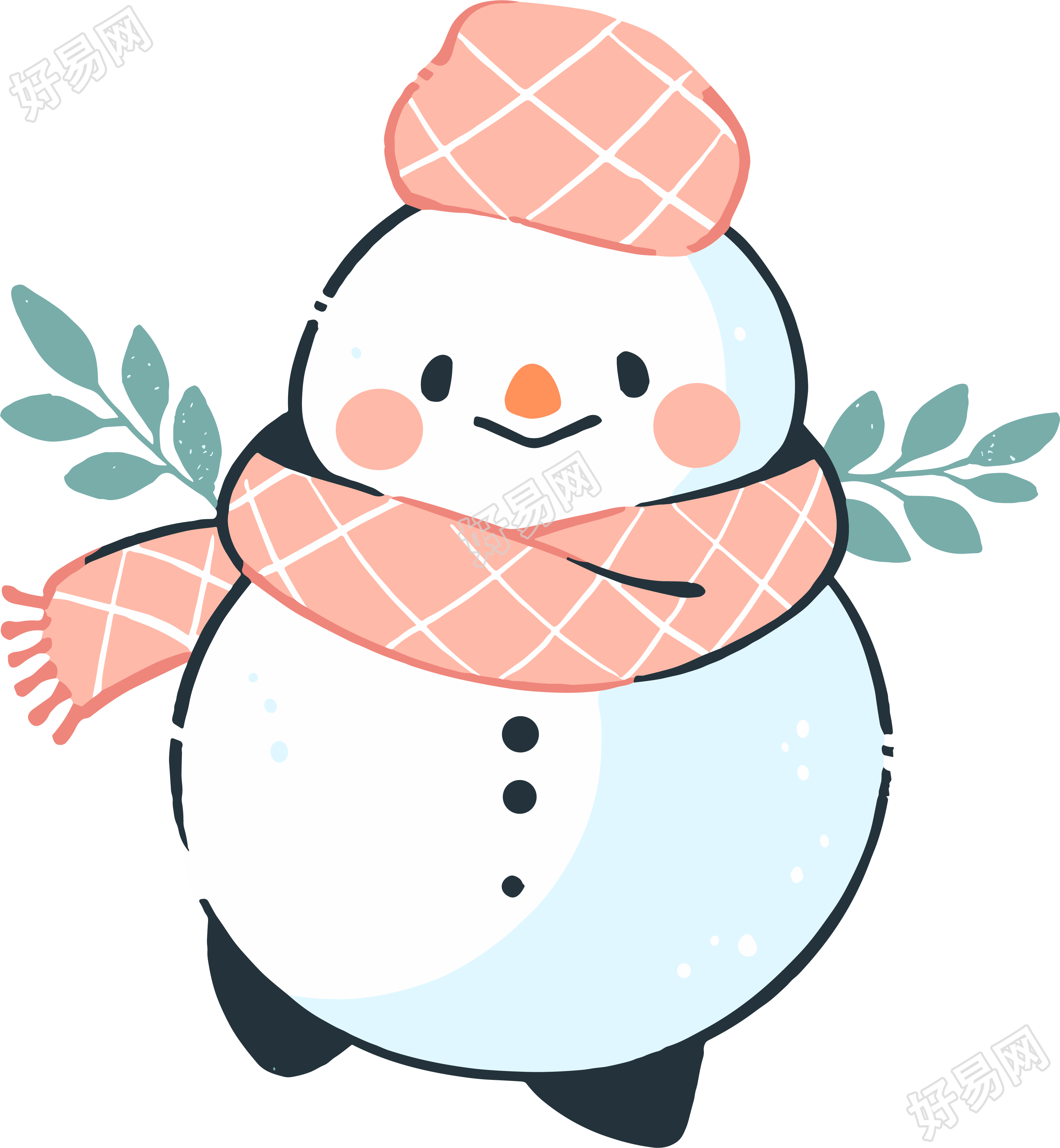 冬天卡通雪人插图