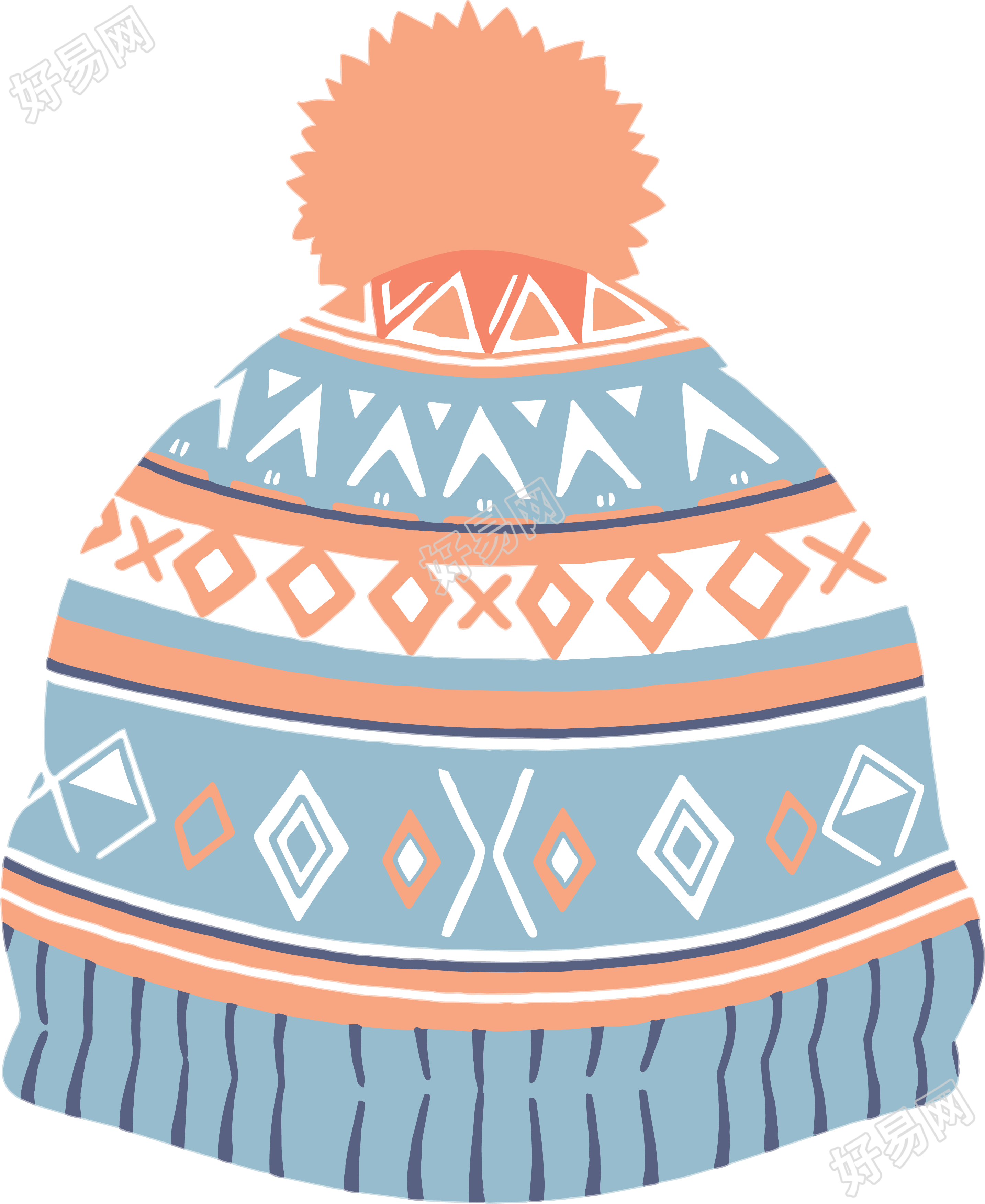 冬天卡通帽子插图设计