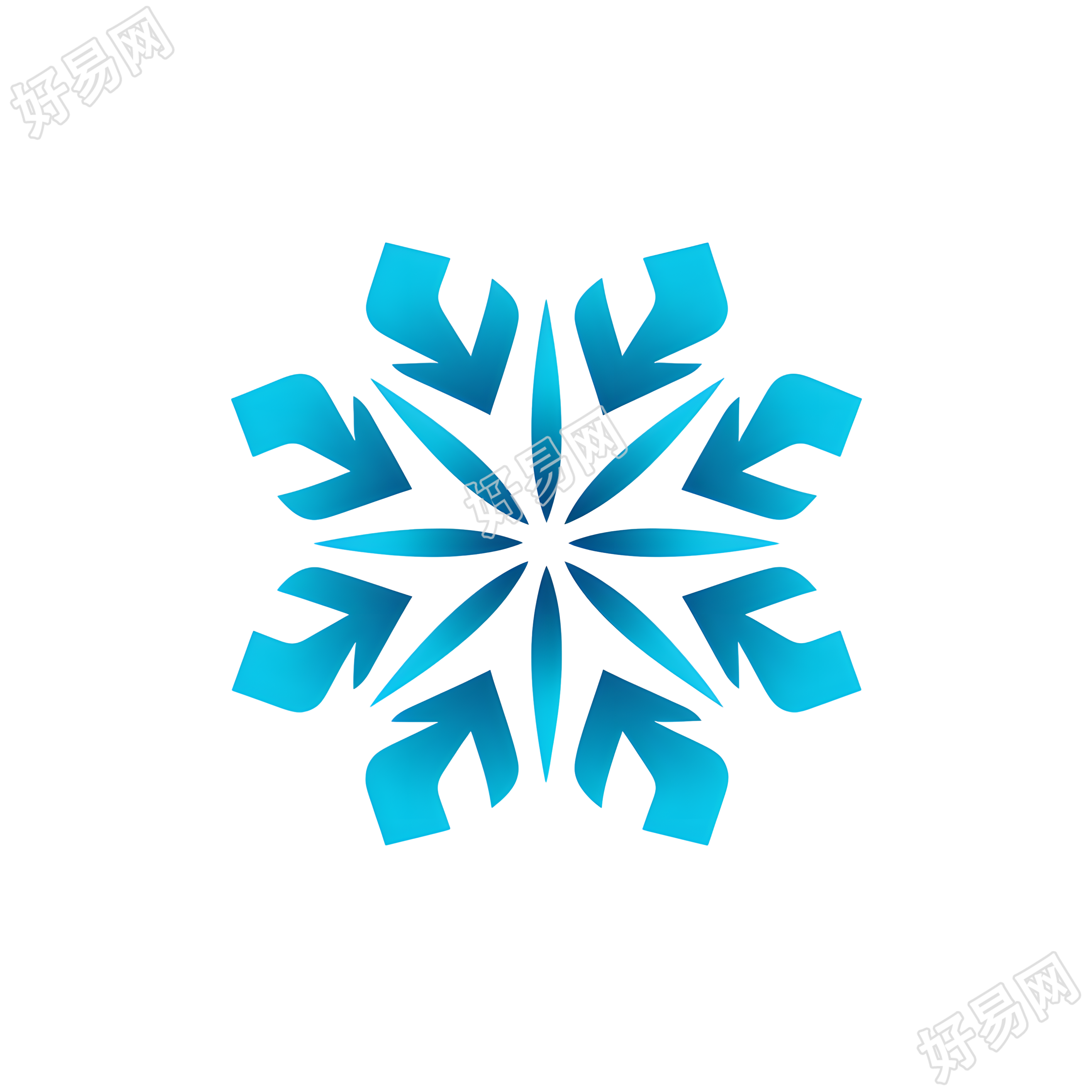 雪花图标创意插图