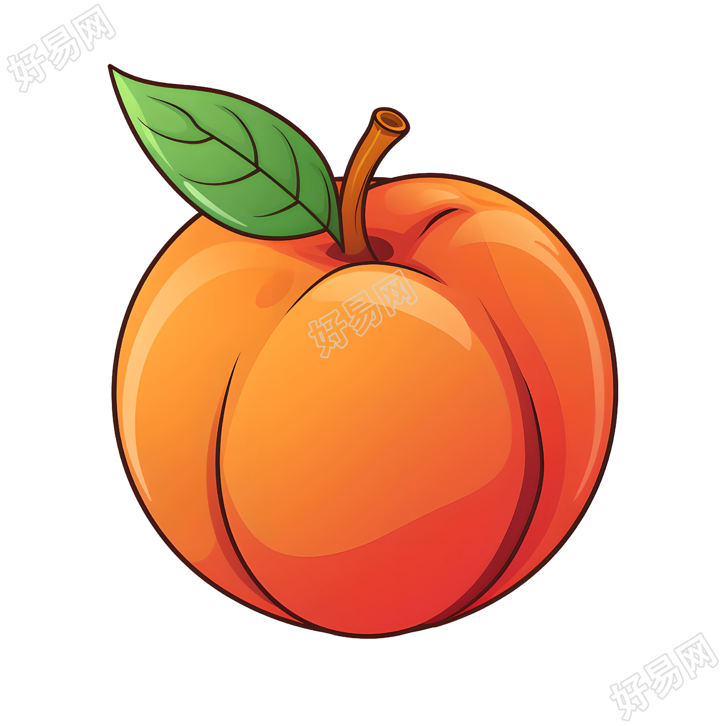 桃子卡通插图