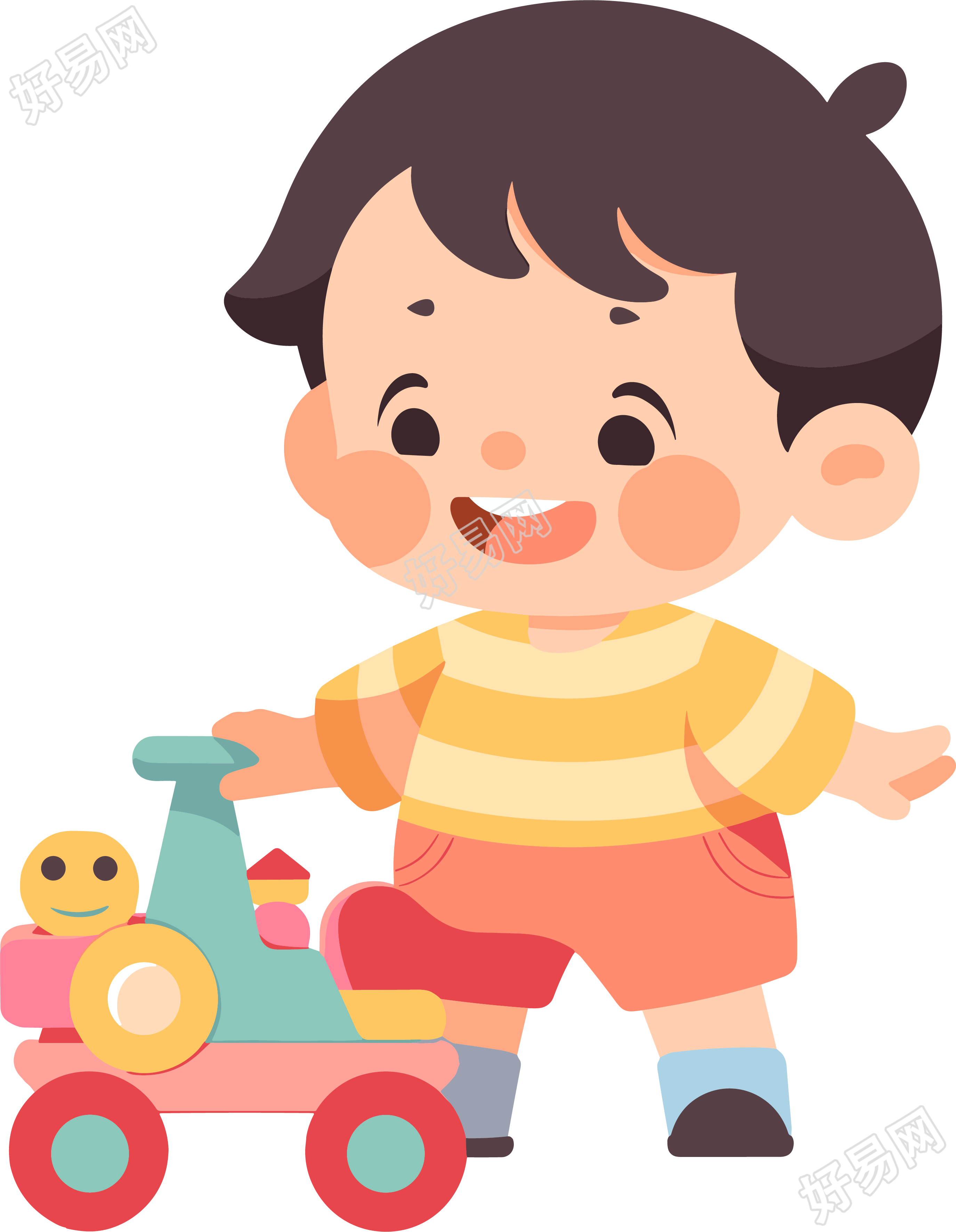 幼儿园卡通学生透明背景素材