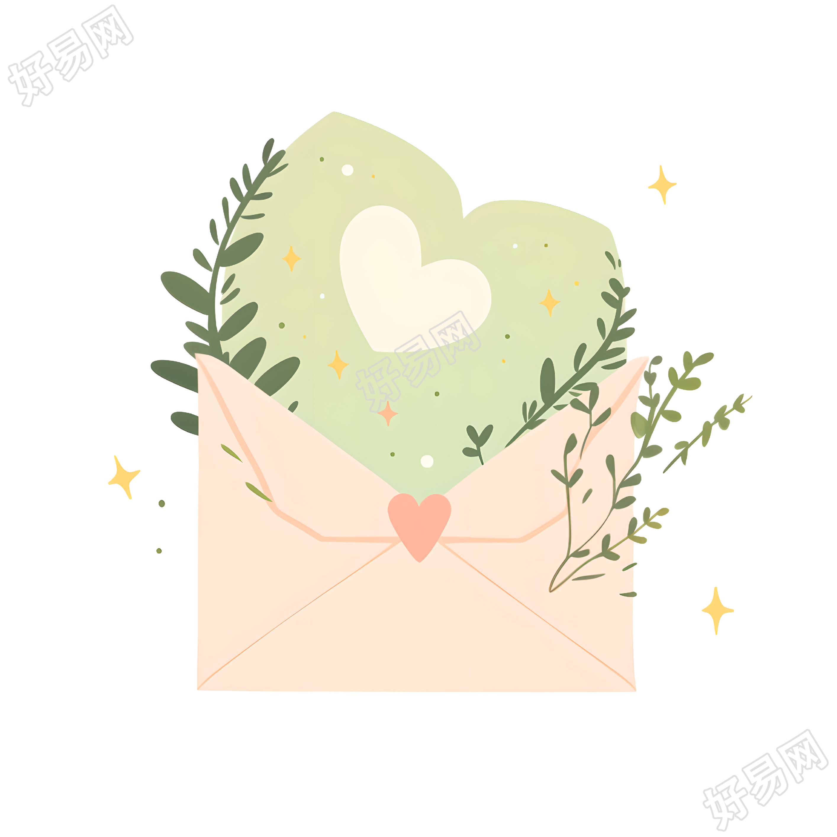 贺卡透明背景插图
