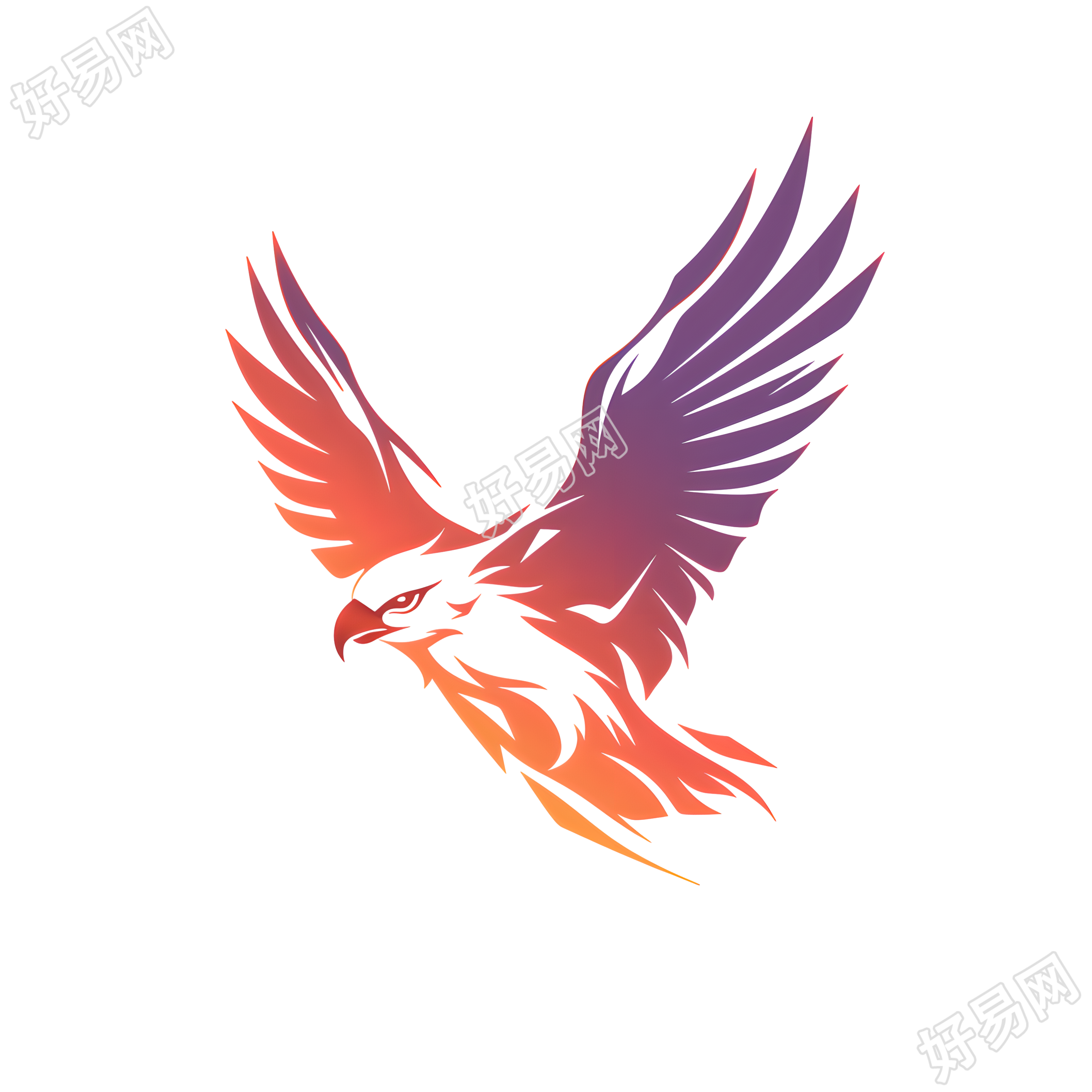 老鹰logo渐变插图