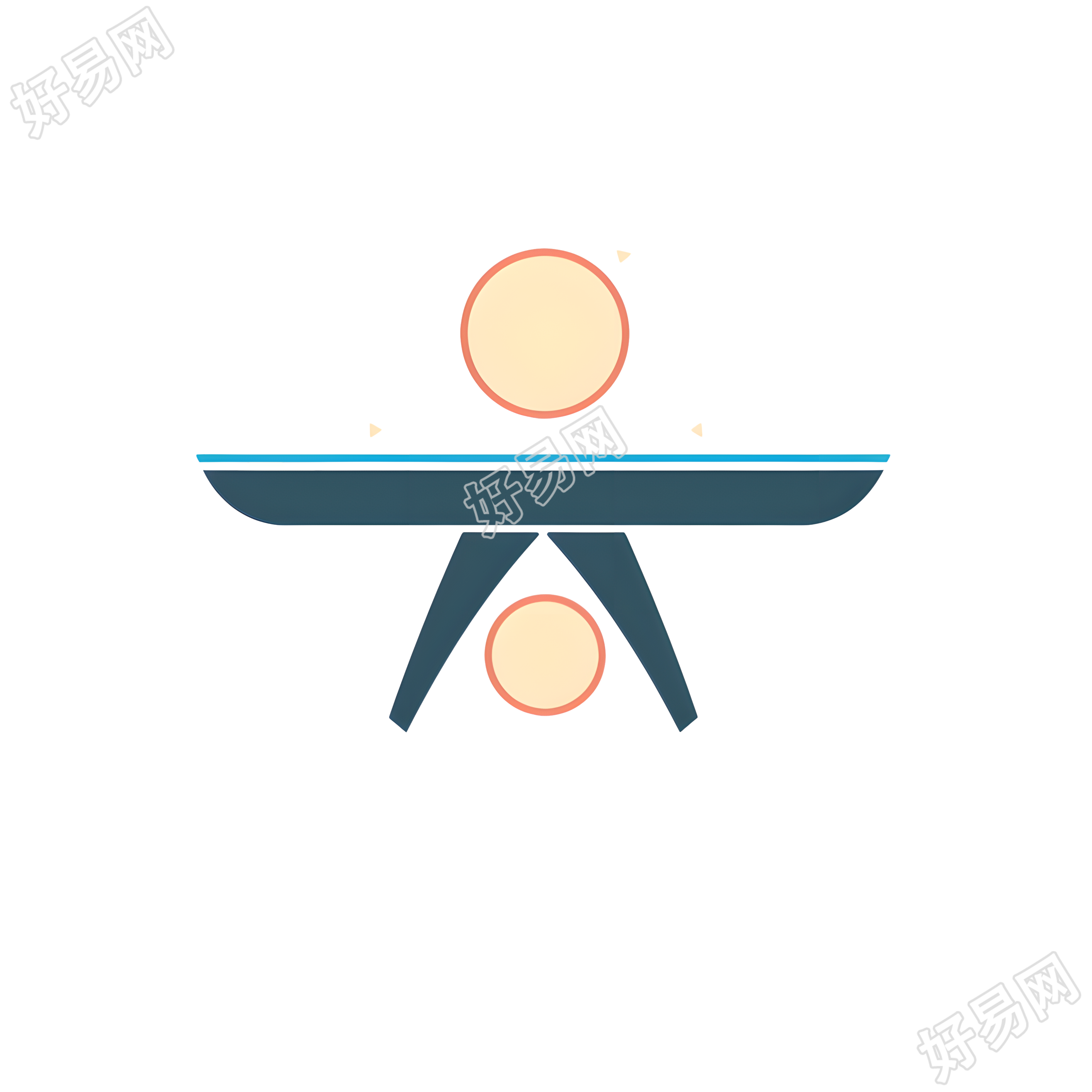乒乓球logo插画设计素材