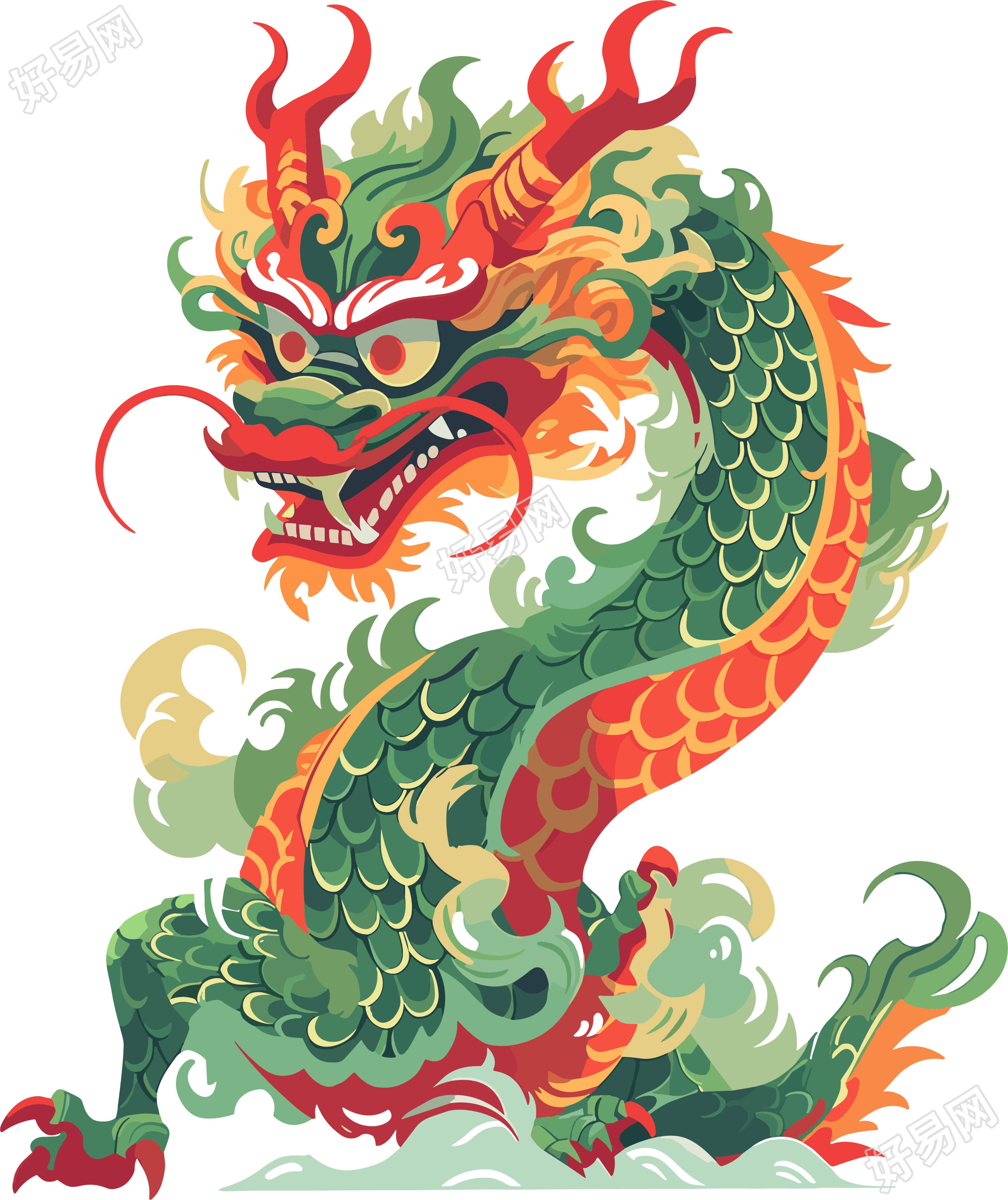 龙矢量透明背景插画