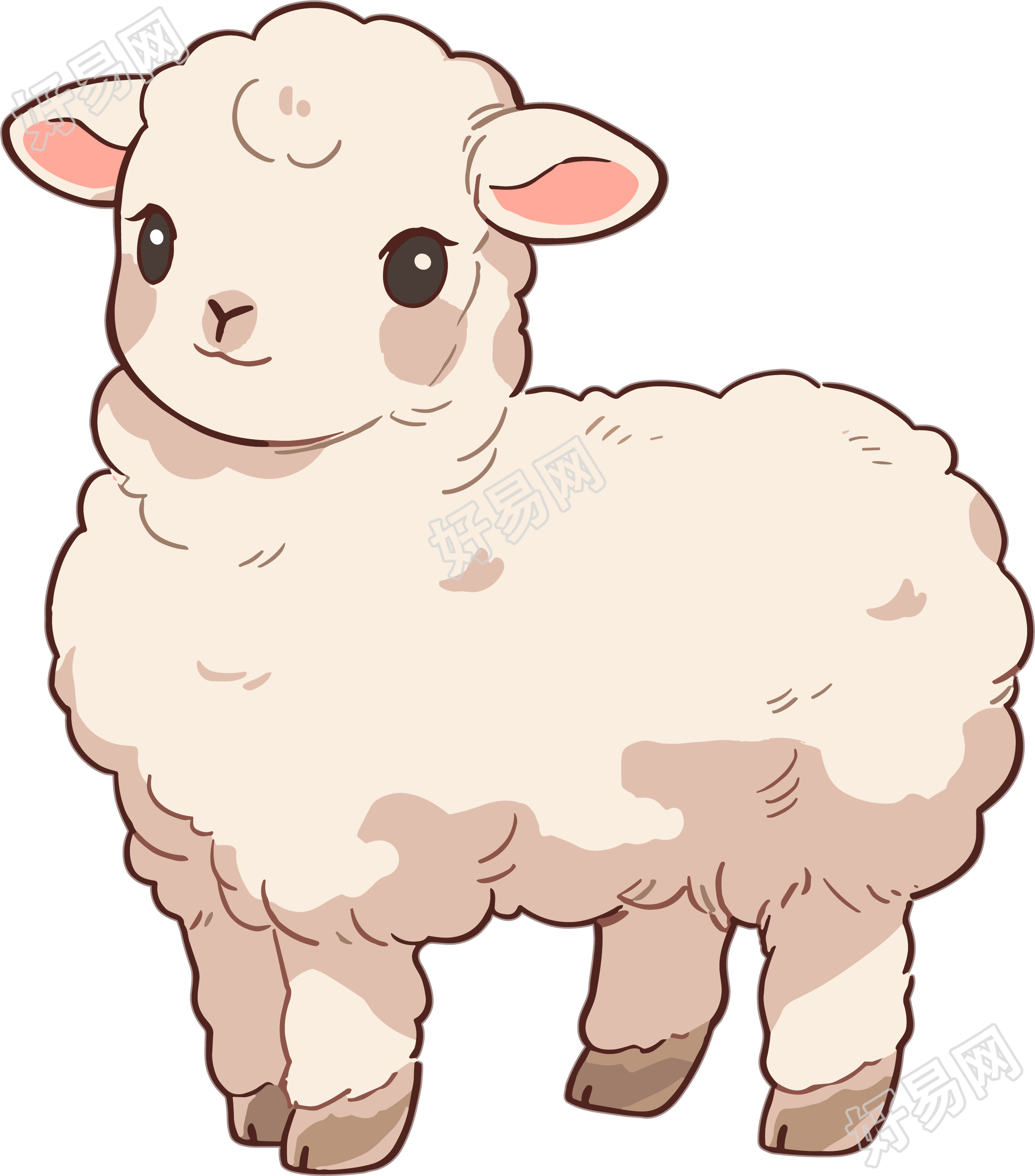 小羊卡通插图