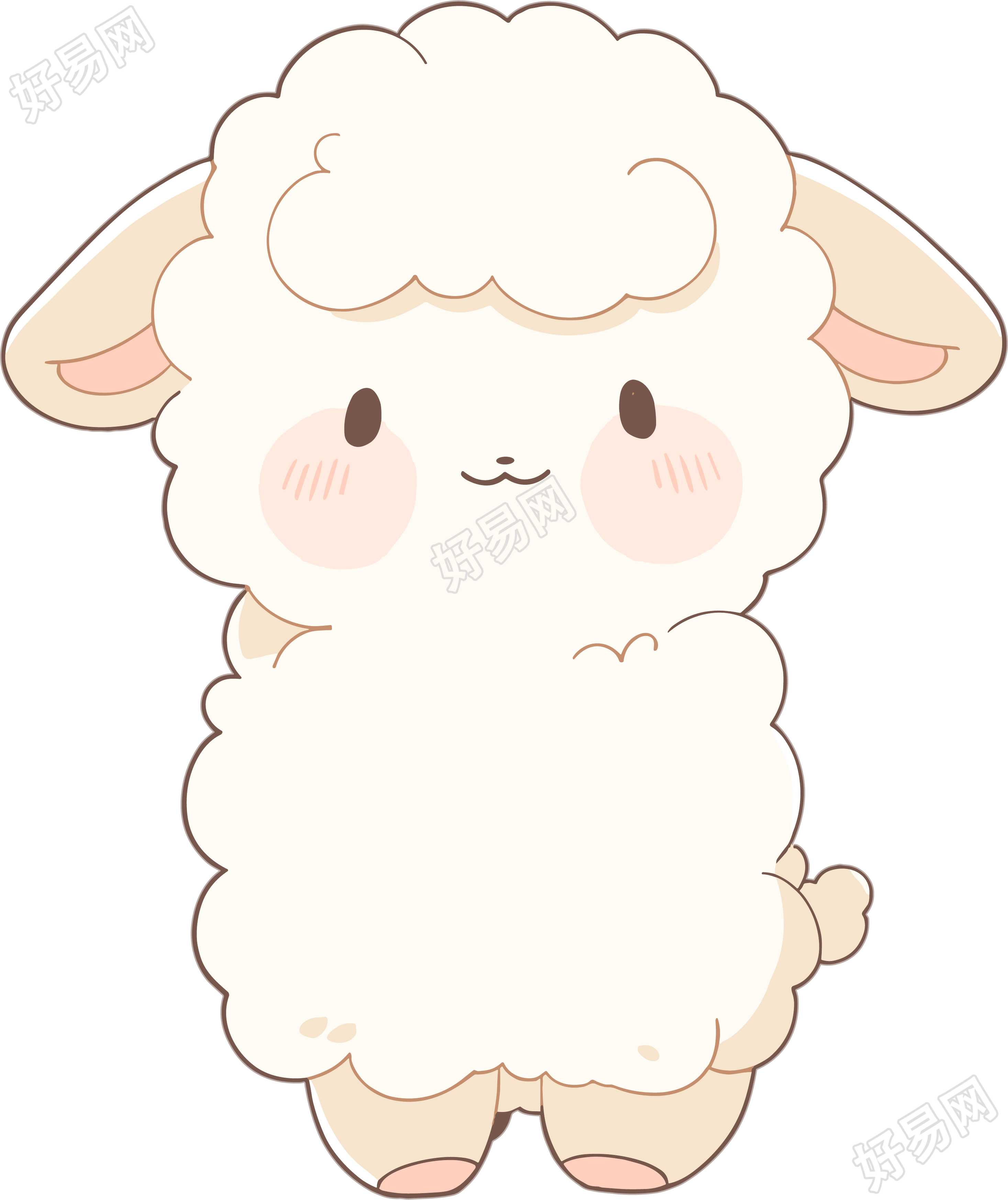 小羊卡通透明背景插画