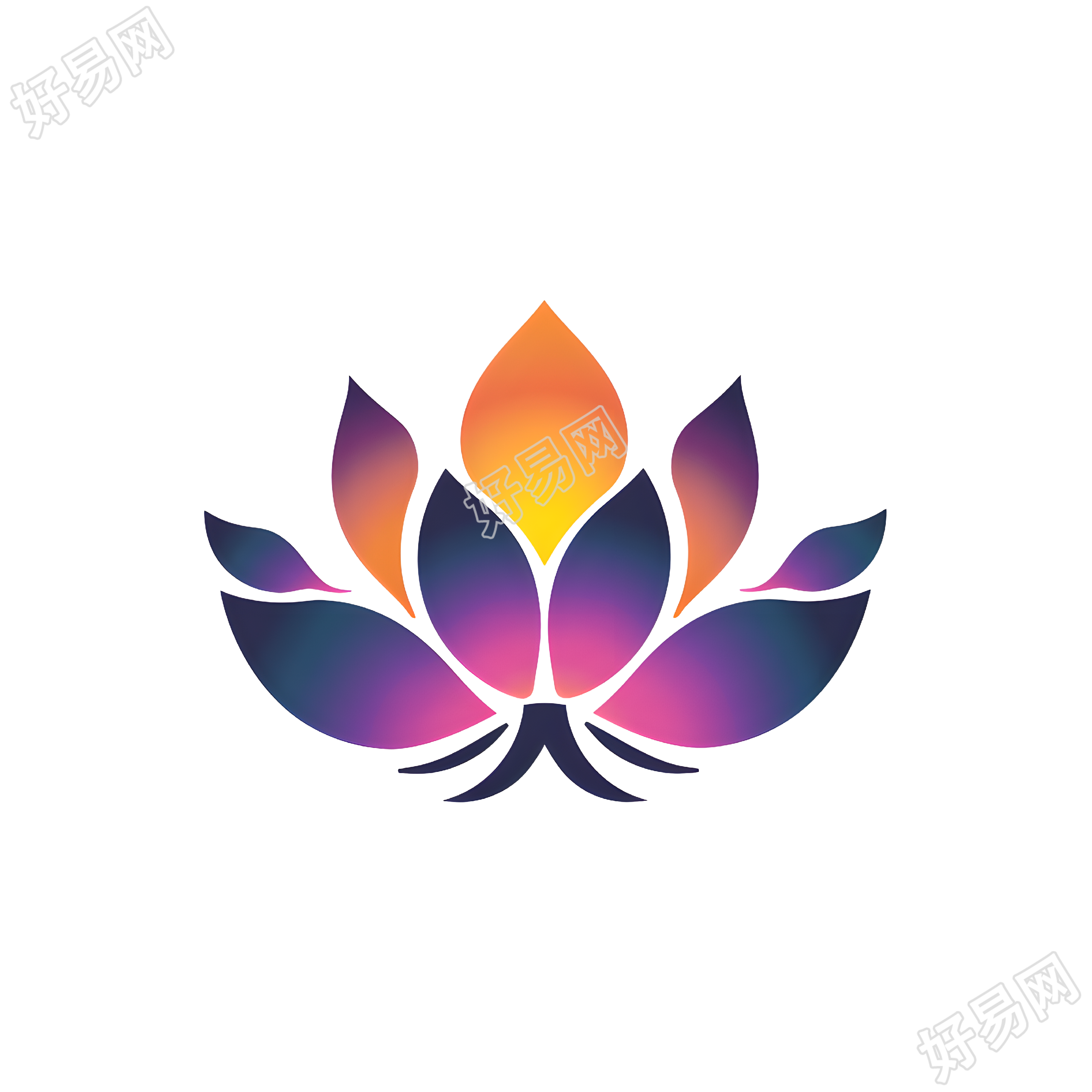 莲花logo插画素材