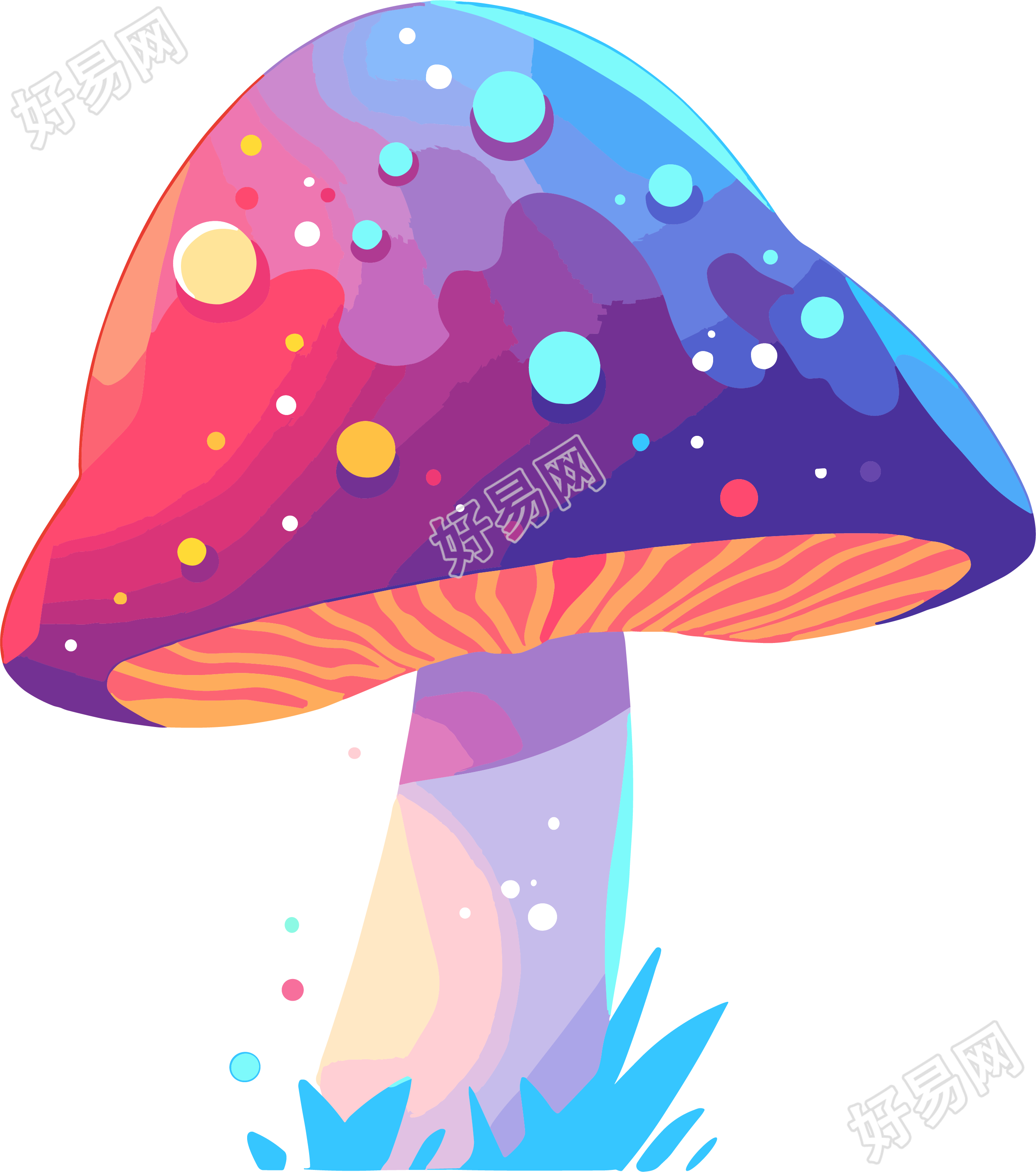 蘑菇卡通平面插画