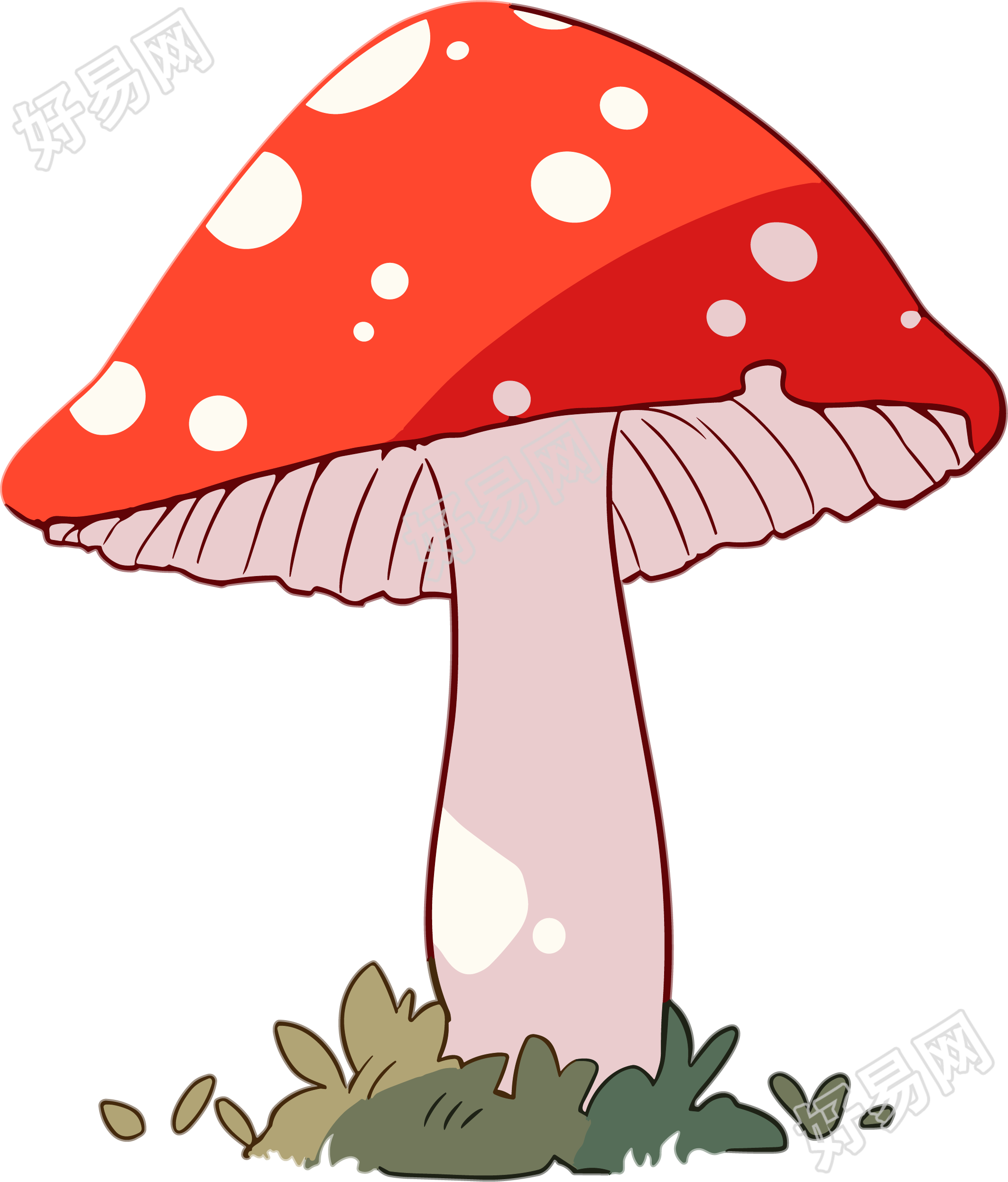 蘑菇卡通透明背景素材