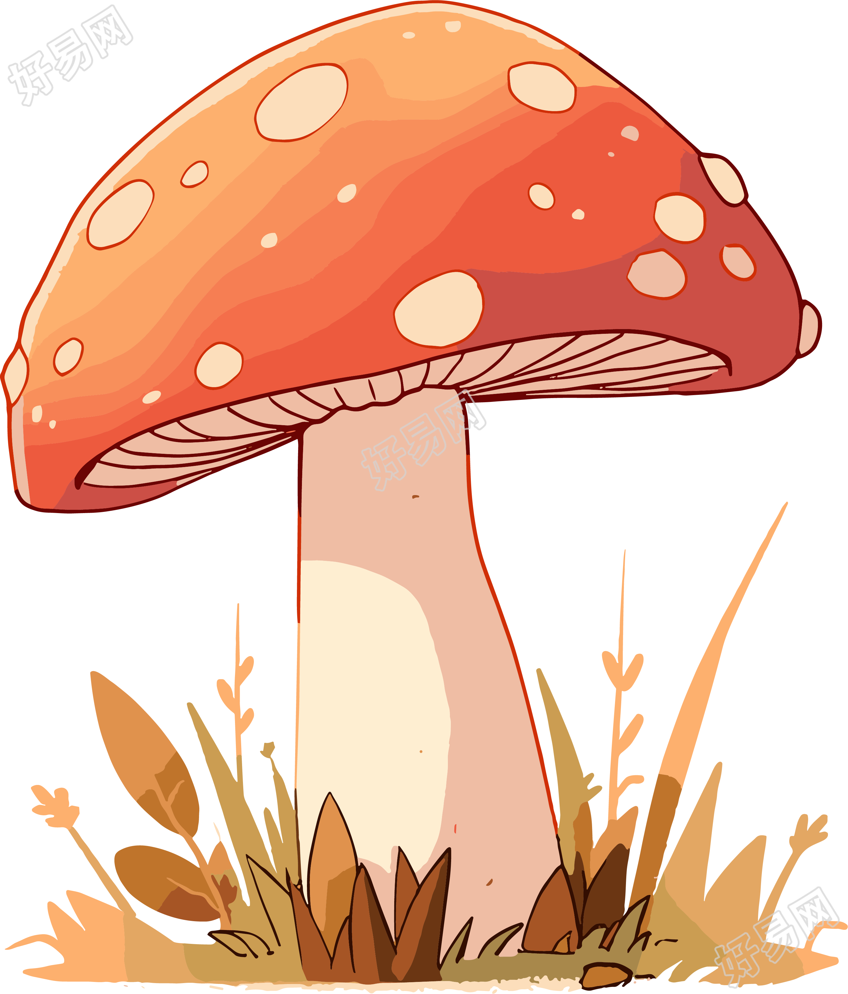 蘑菇卡通PNG插图