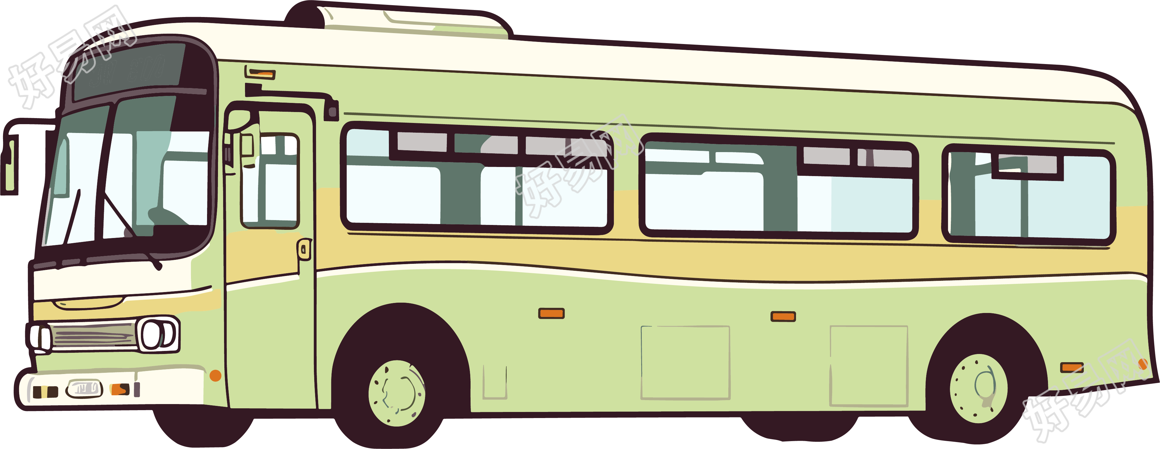 公交车卡通平面插画