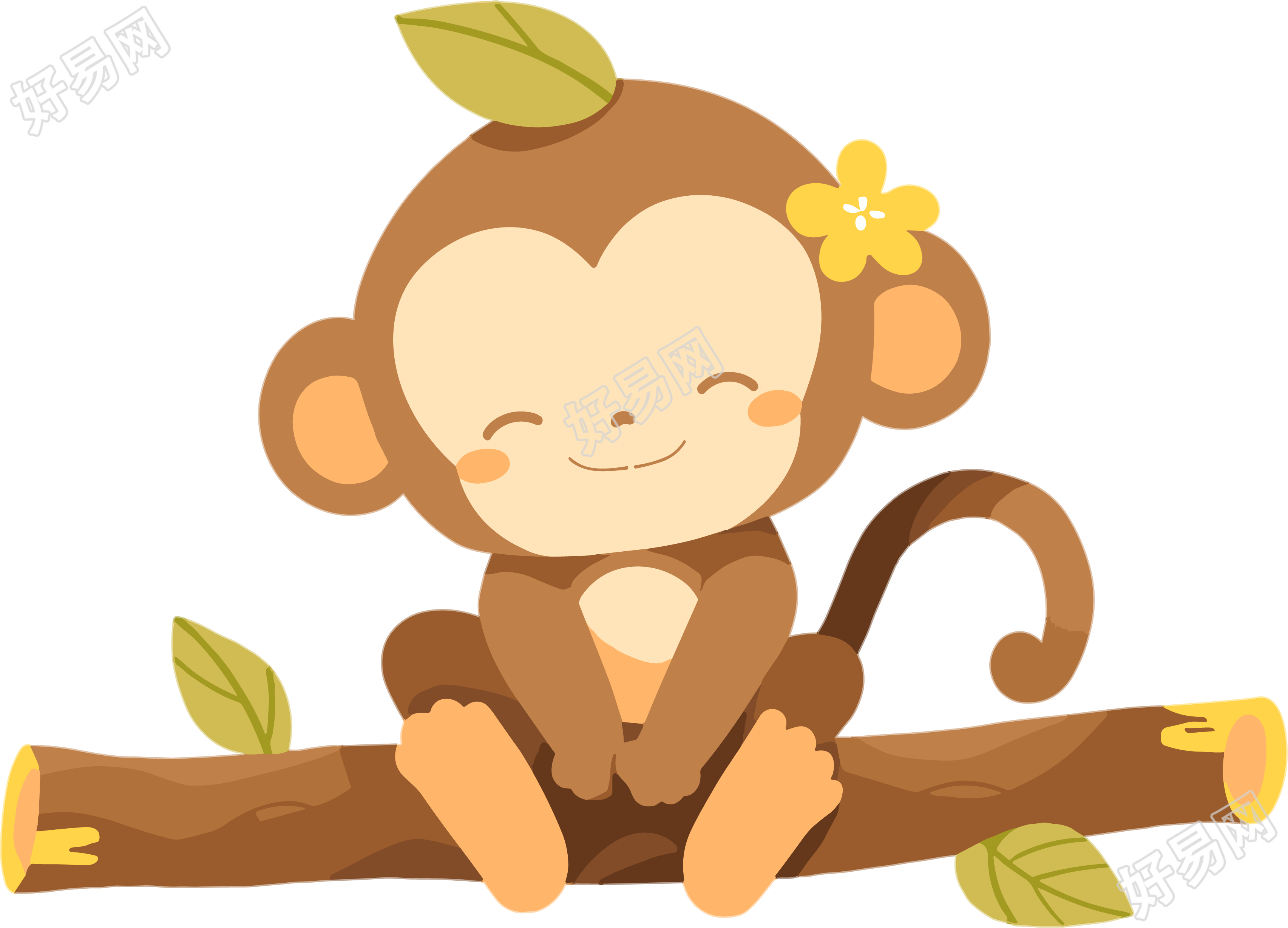 猴子卡通插画素材