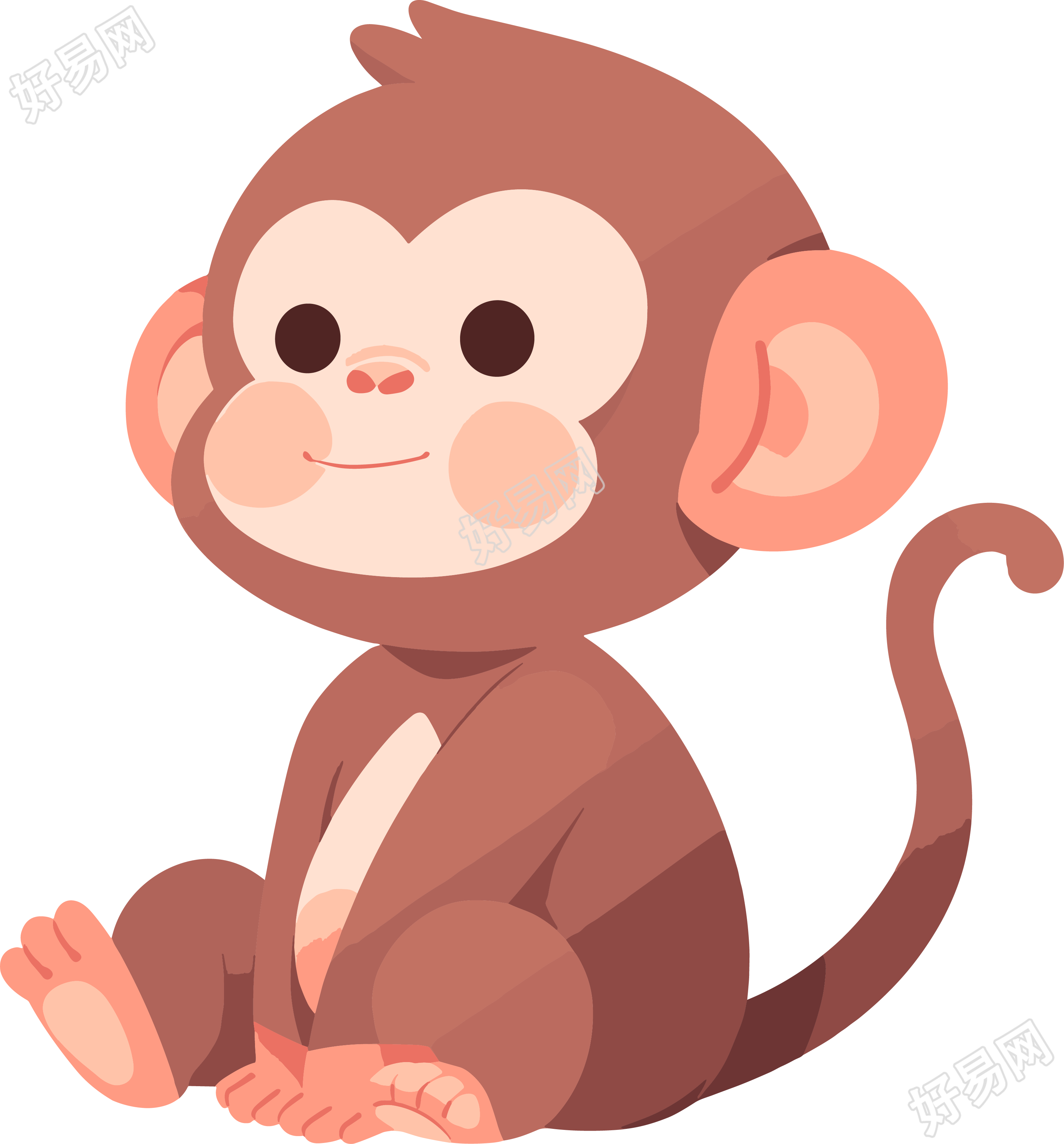 猴子卡通可商用PNG素材