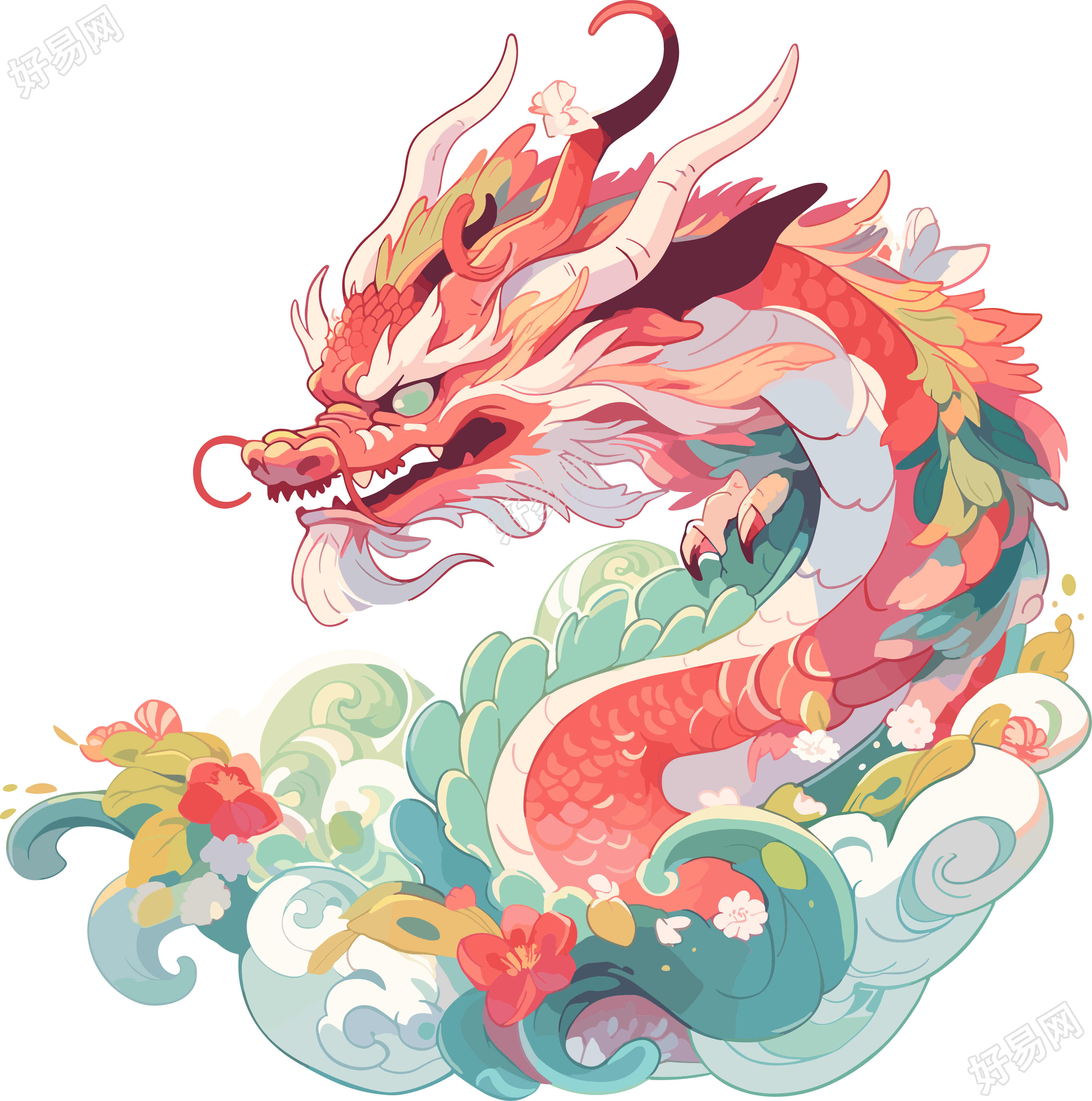 中国龙春节PNG插画