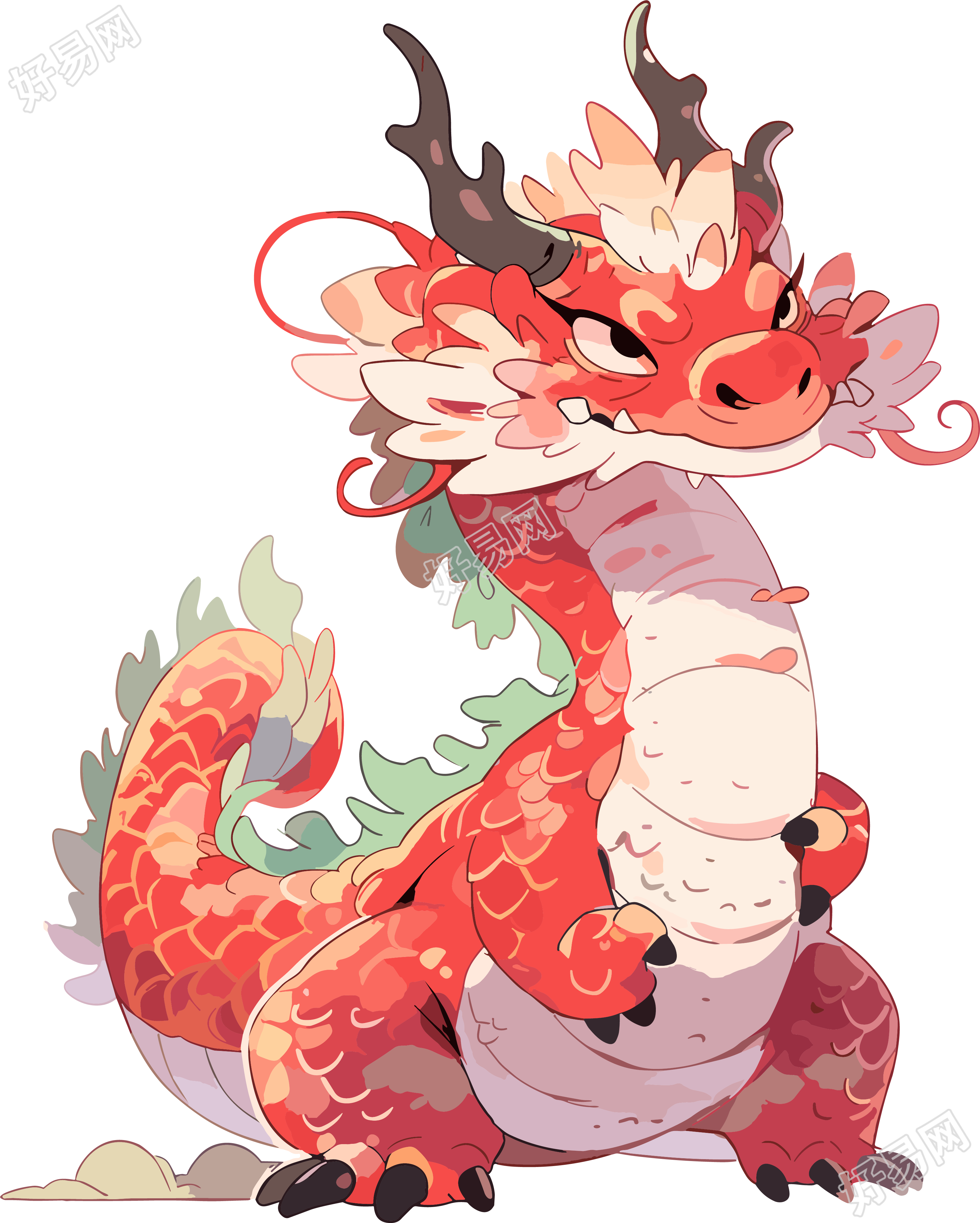 中国龙剪贴艺术插图
