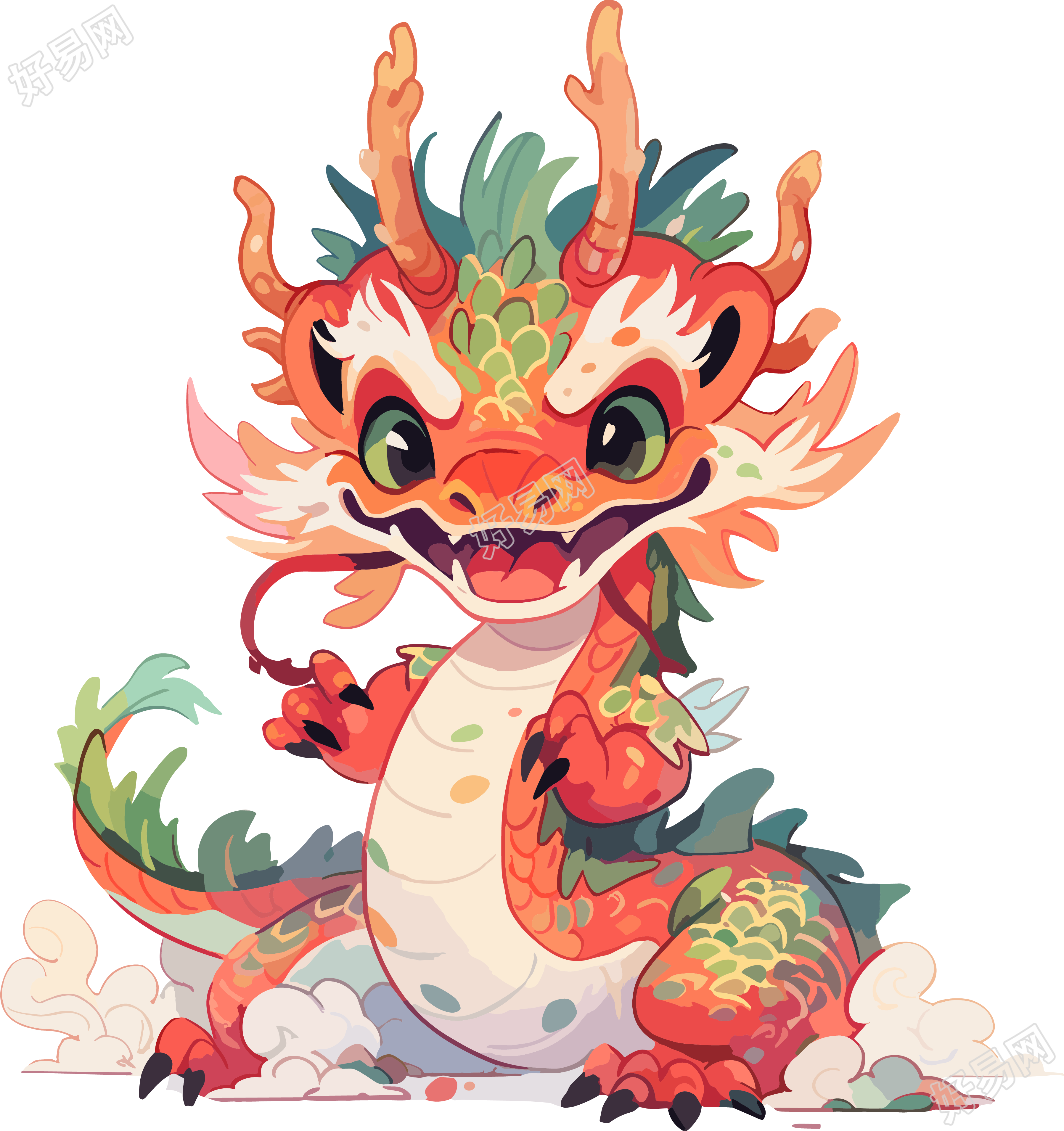 中国龙透明背景素材