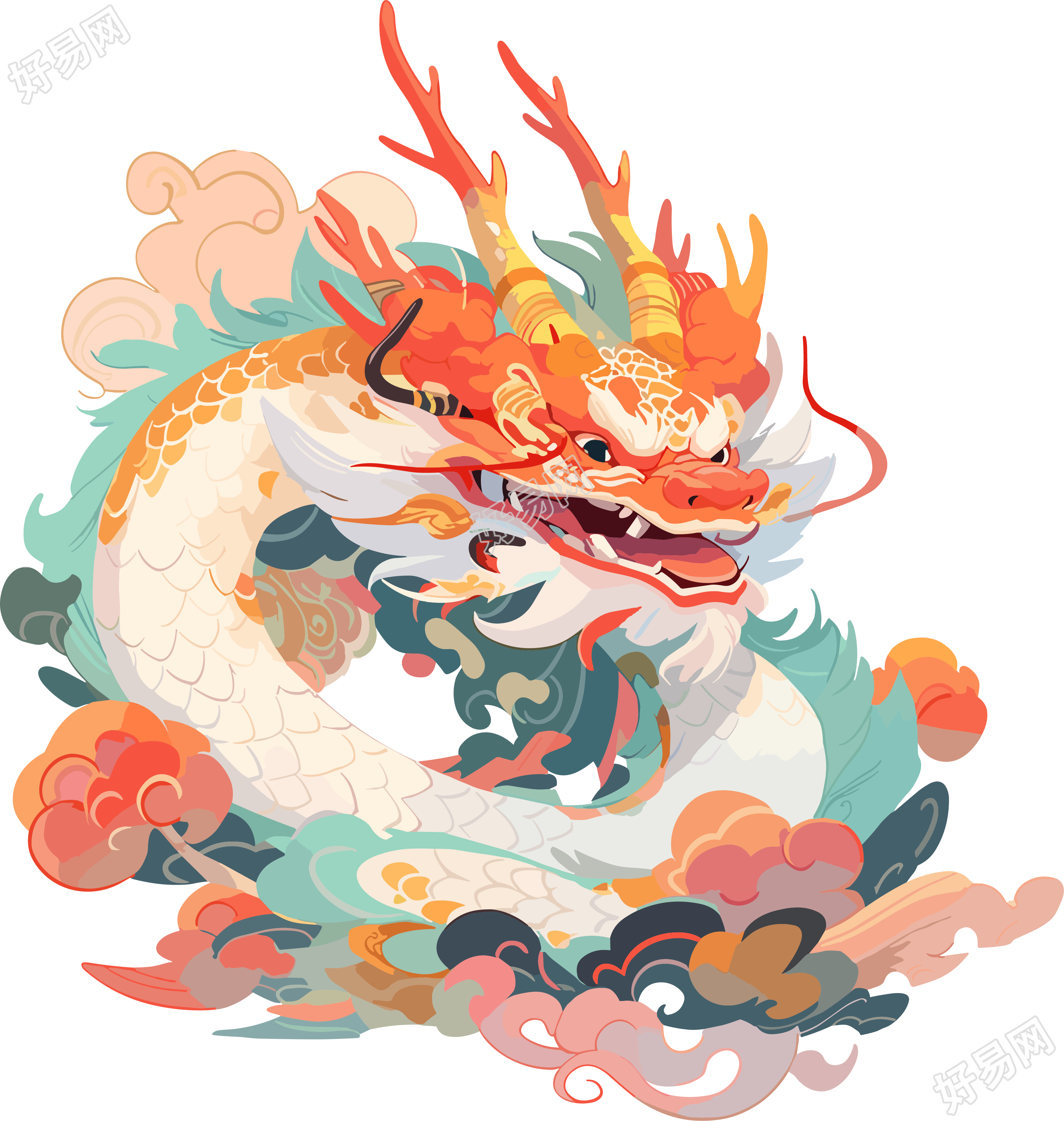 中国龙简单插画
