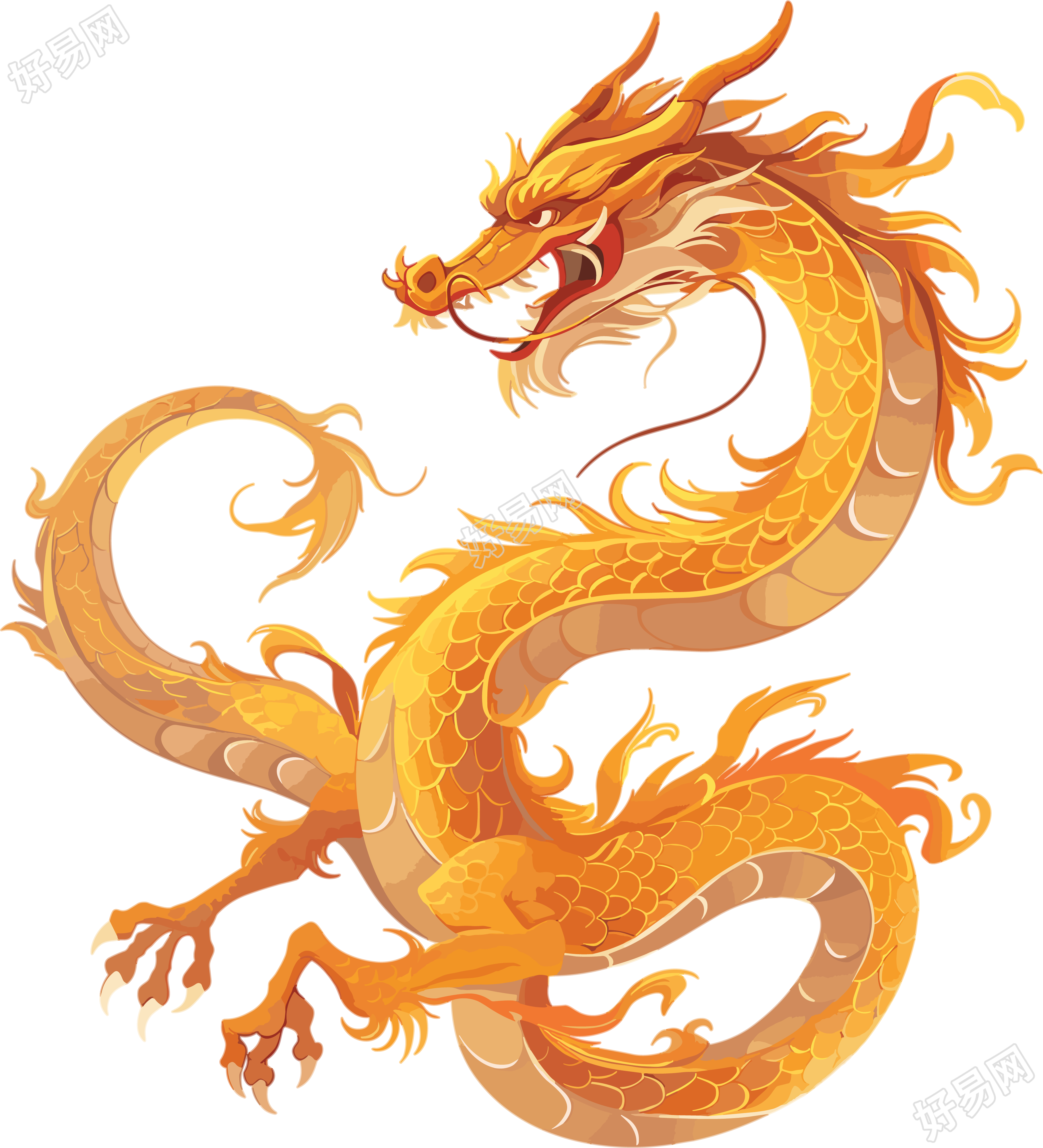中国龙创意设计插图