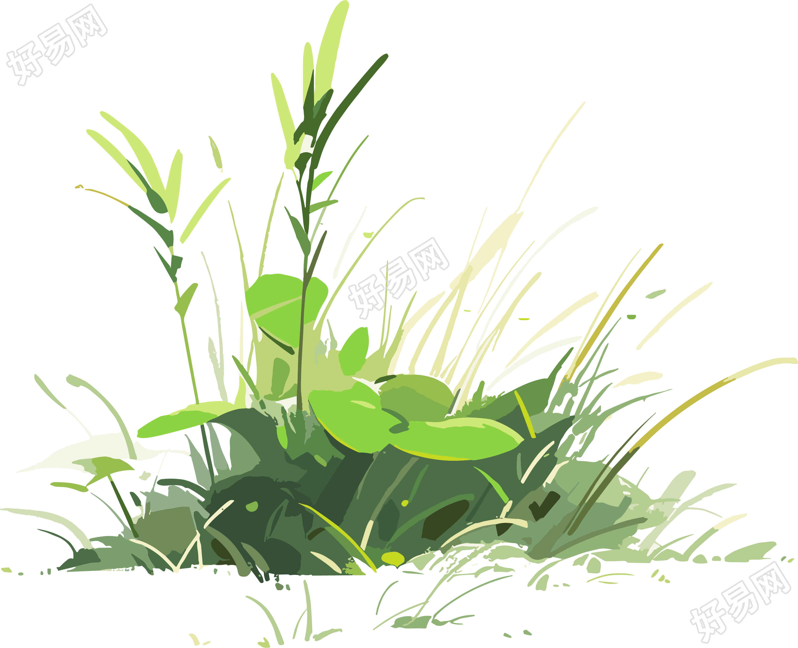 小草卡通创意设计元素