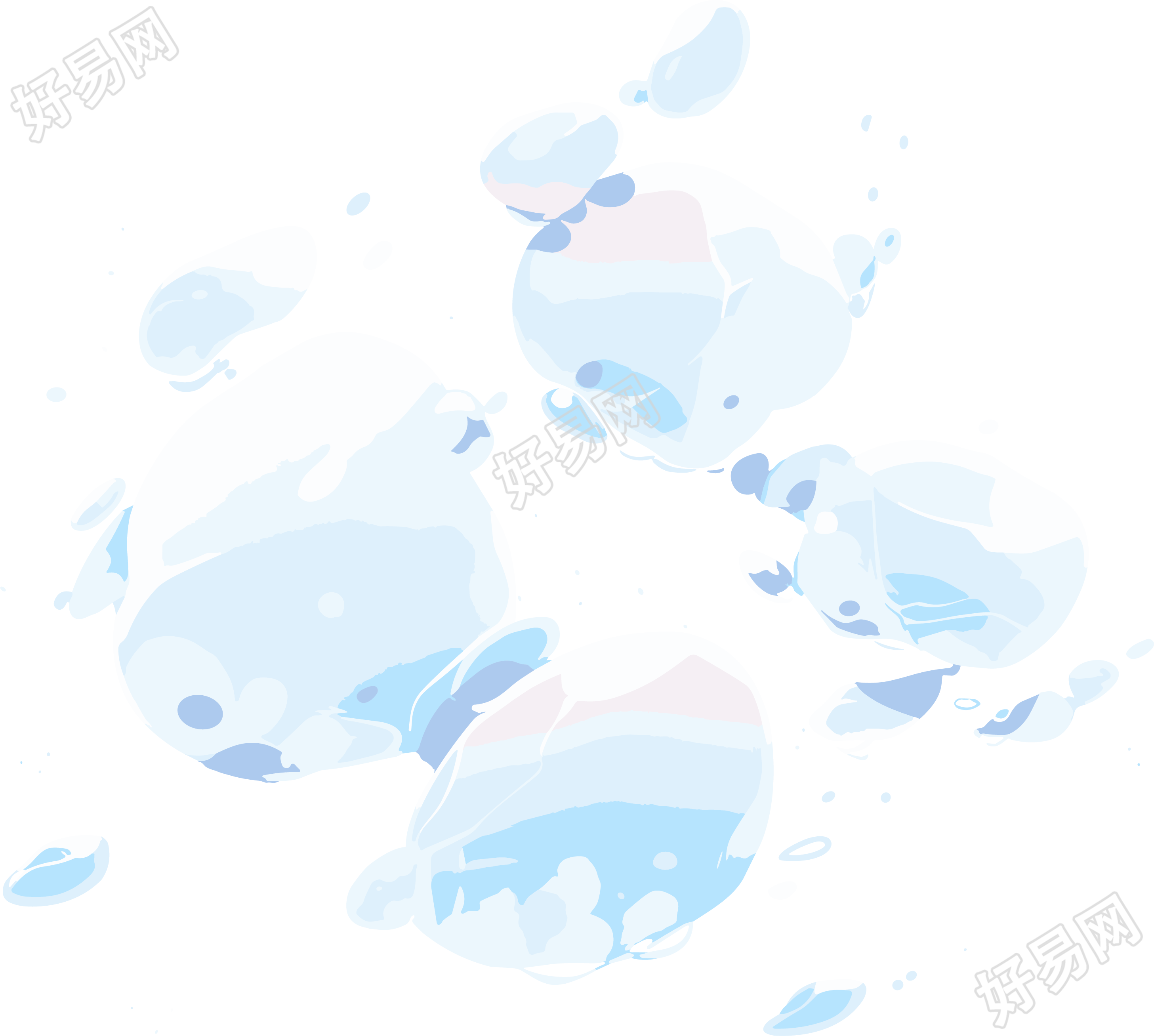 冰雹透明背景插画