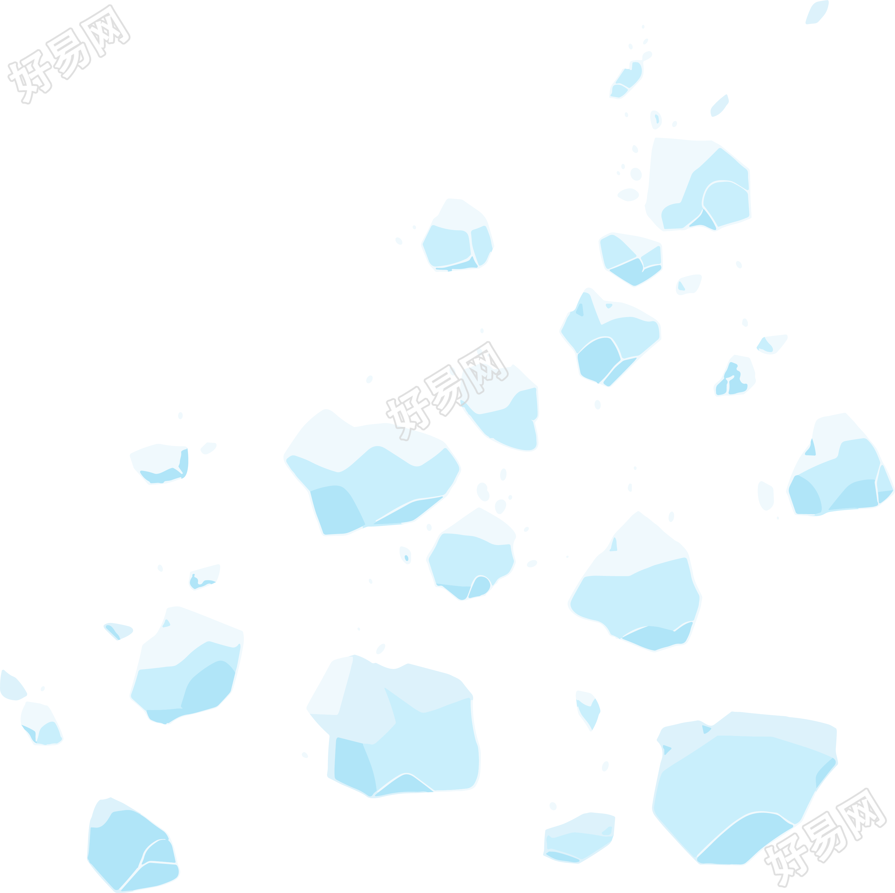 冰雹PNG插画设计
