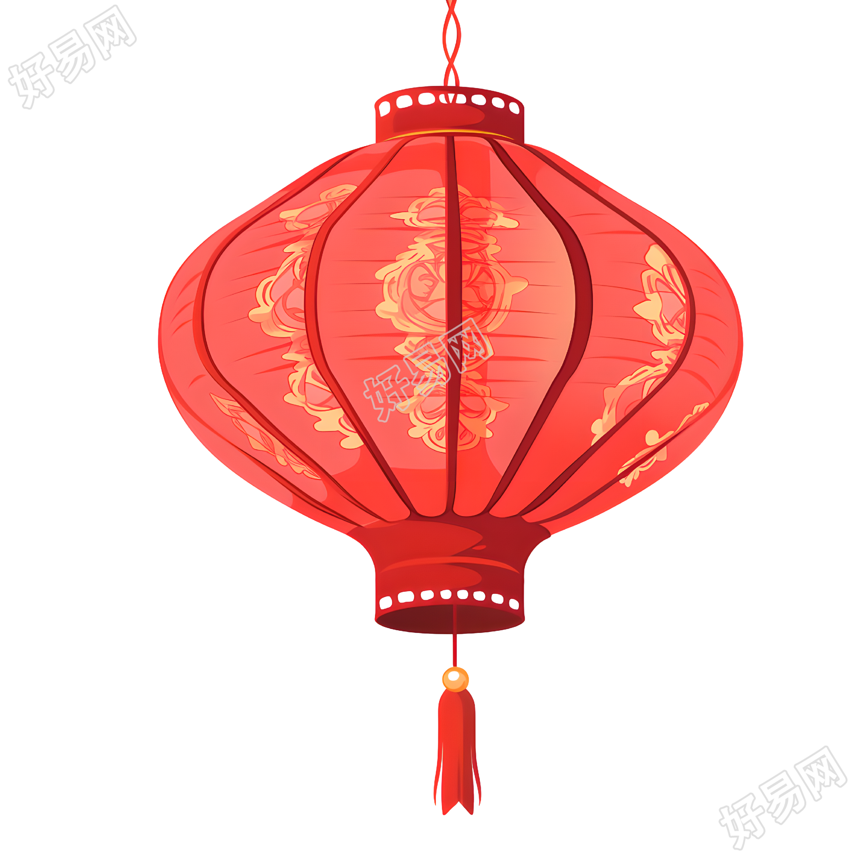 红灯笼创意插画