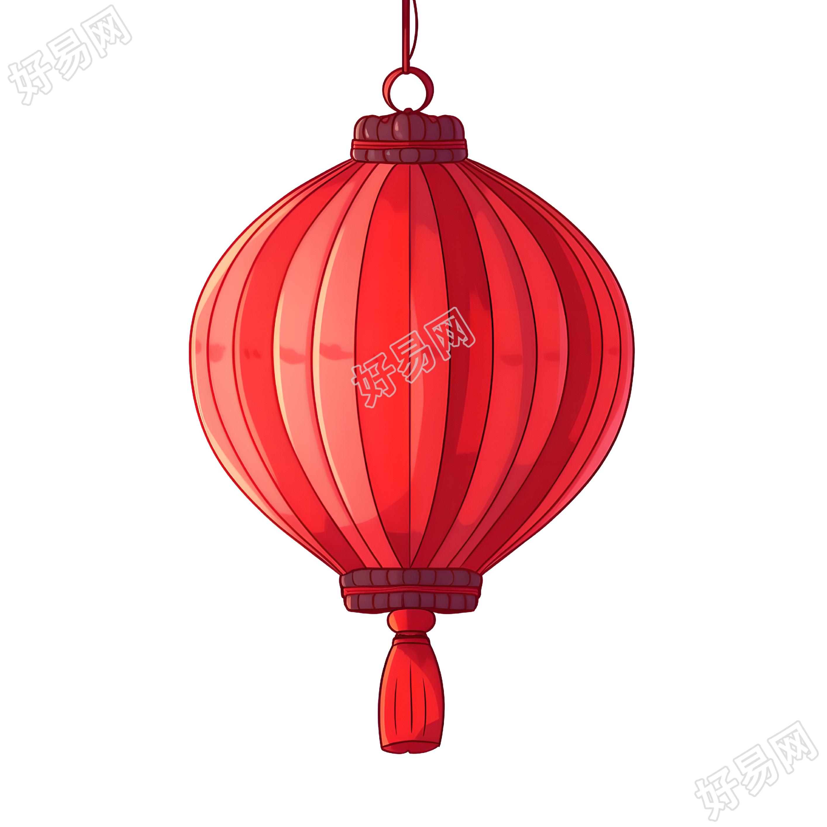 红灯笼简约插画素材