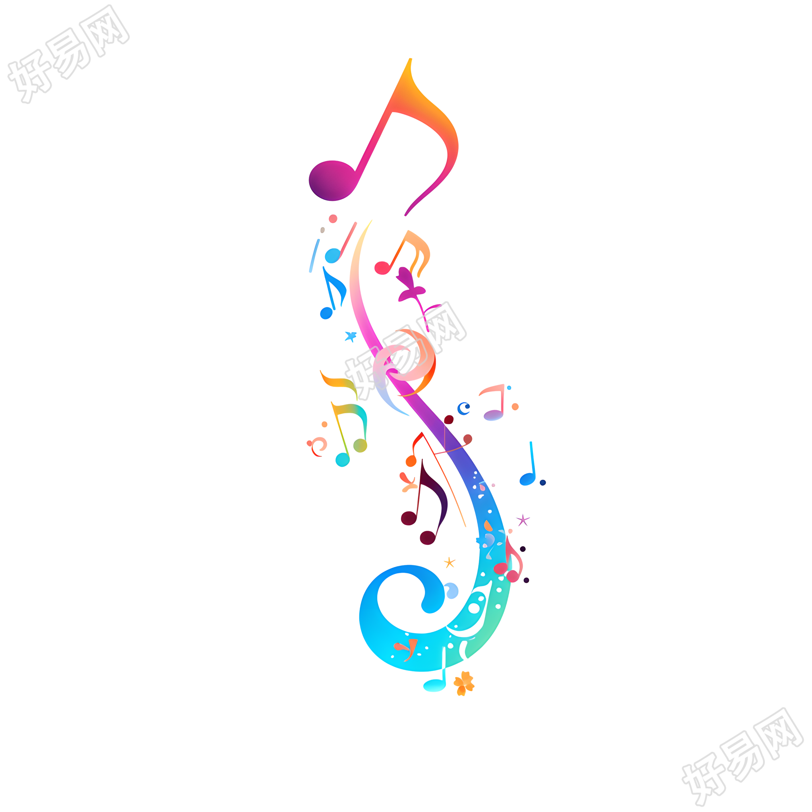 彩色音符插画