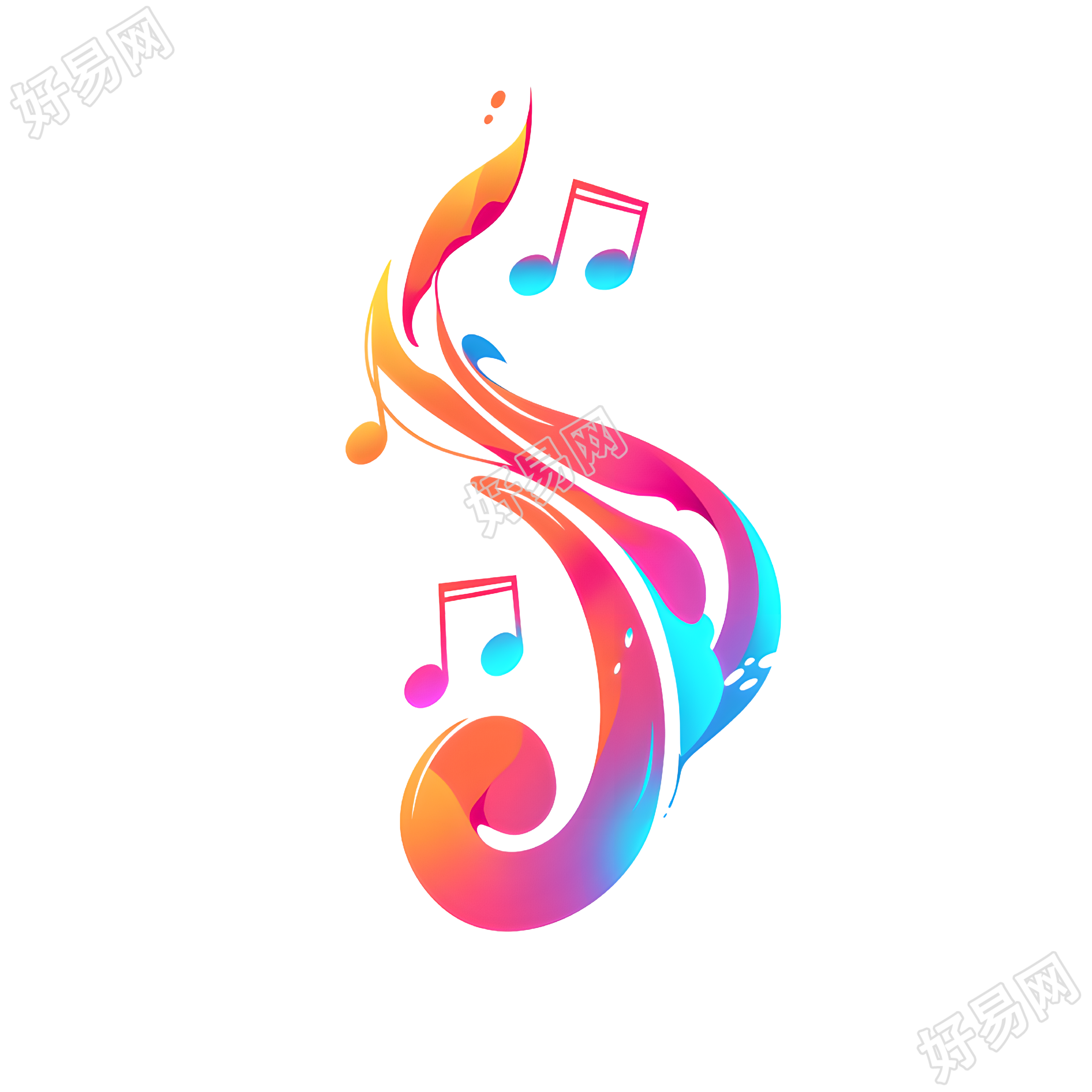 彩色音符简约向量插画