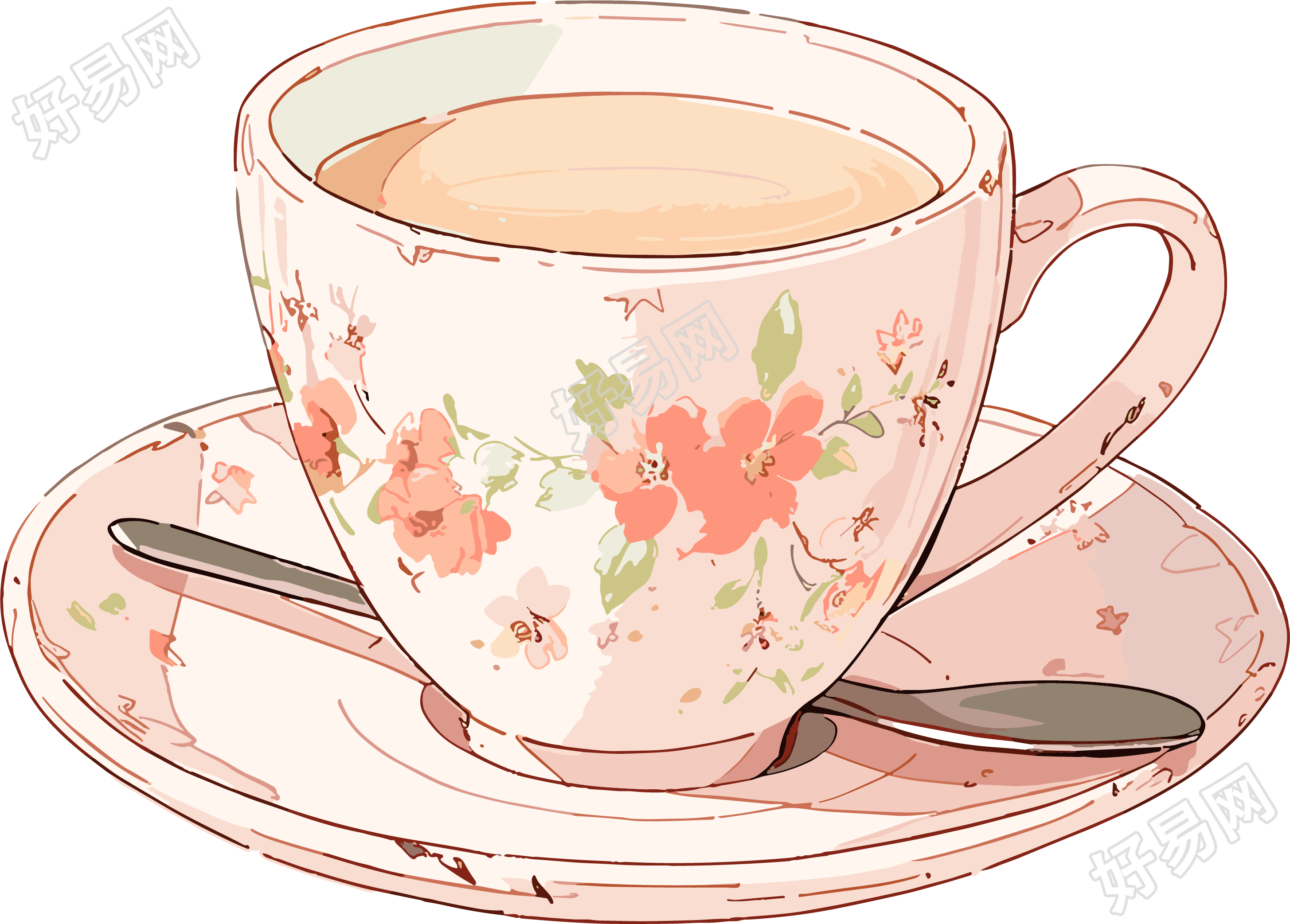 咖啡杯插画设计元素