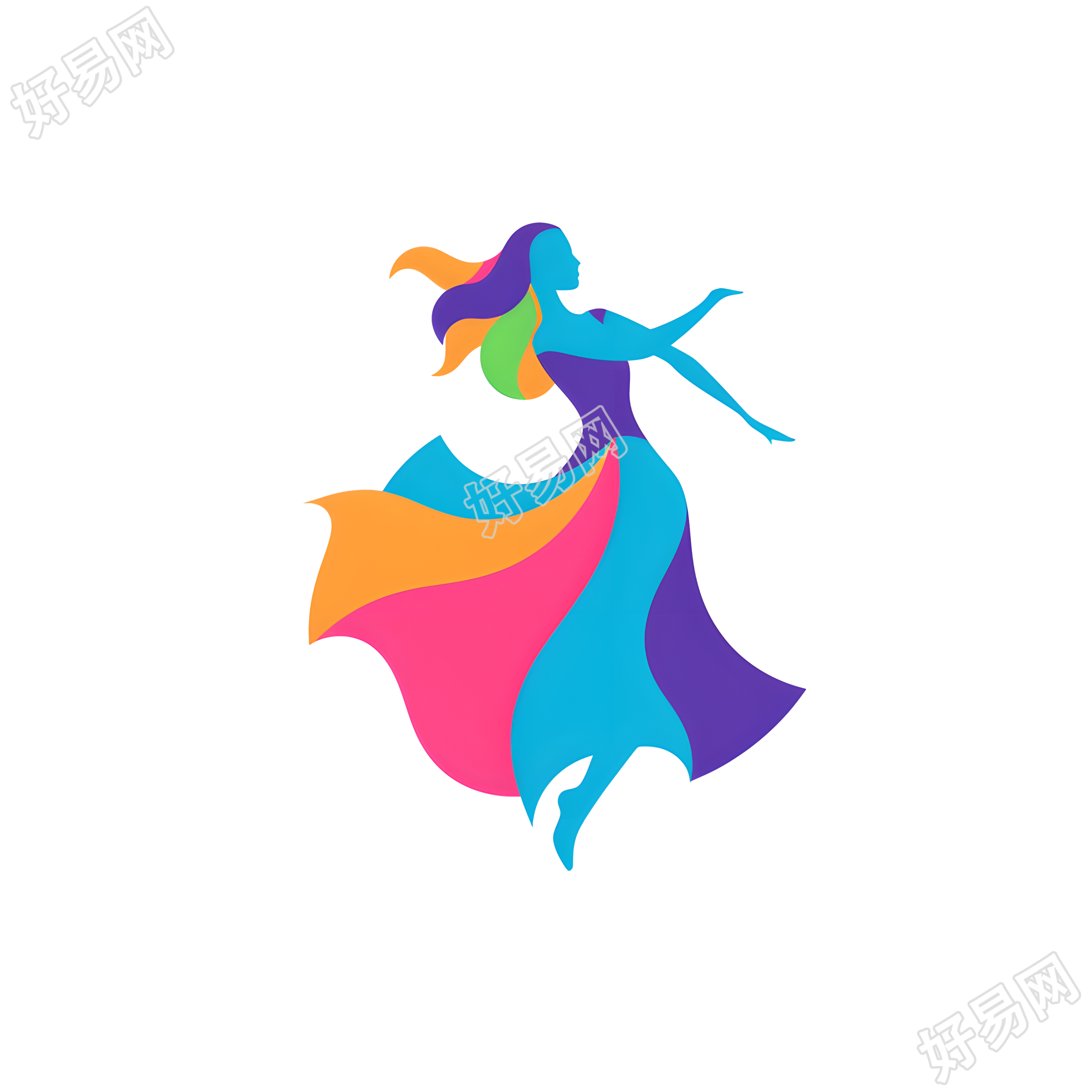 舞蹈logo矢量插画