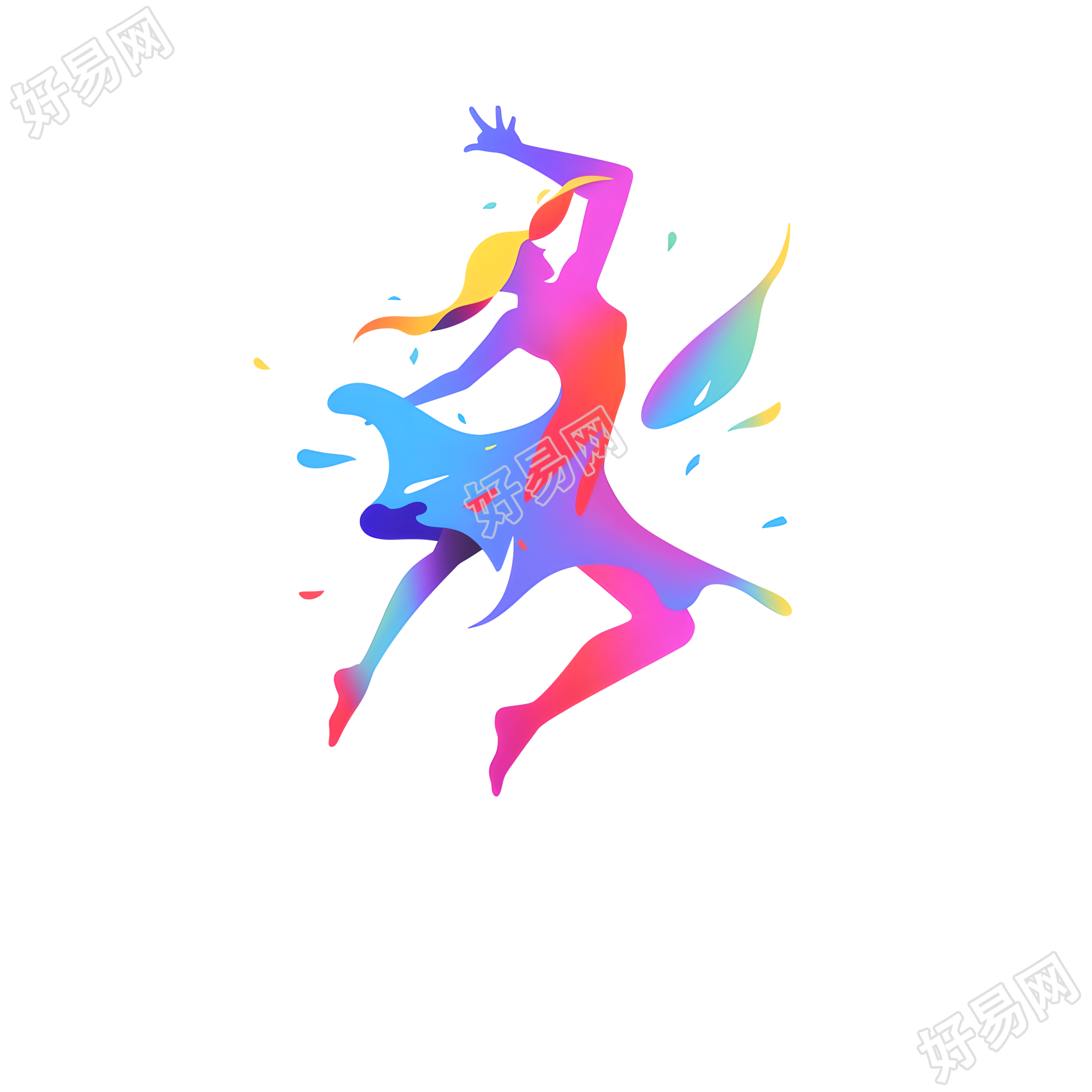 舞蹈logo矢量插画素材