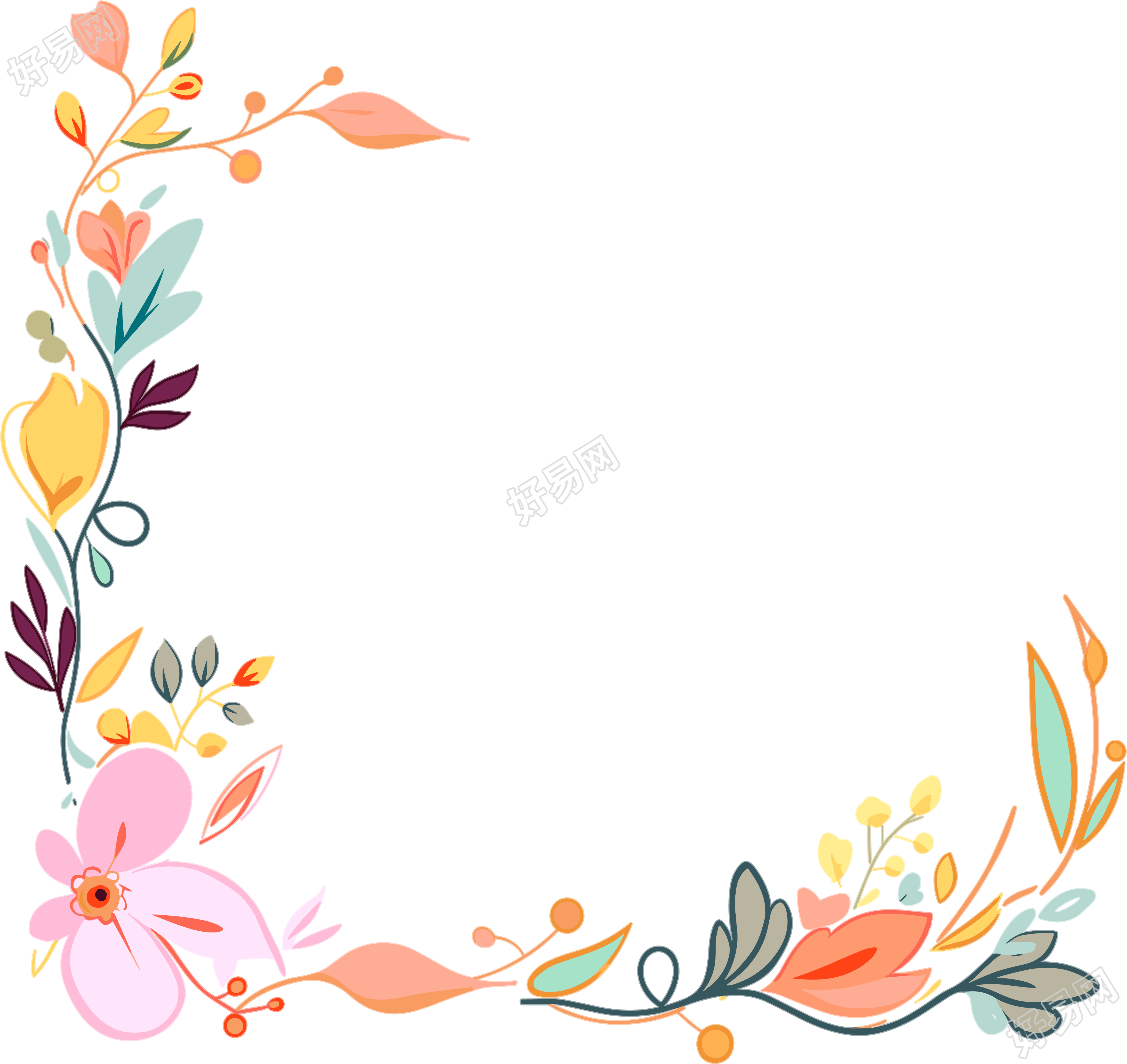卡通边框矢量插画