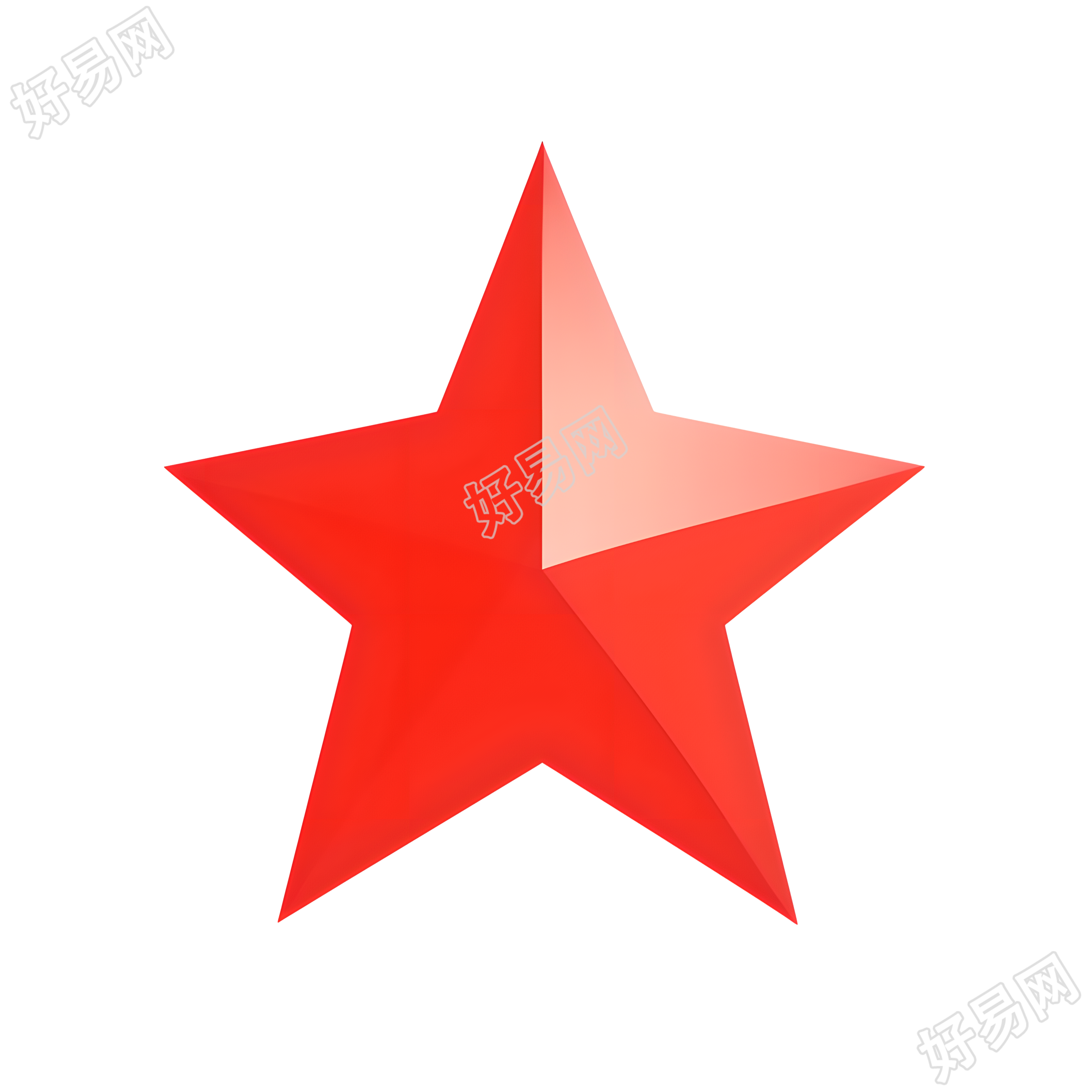红色五角星矢量插画