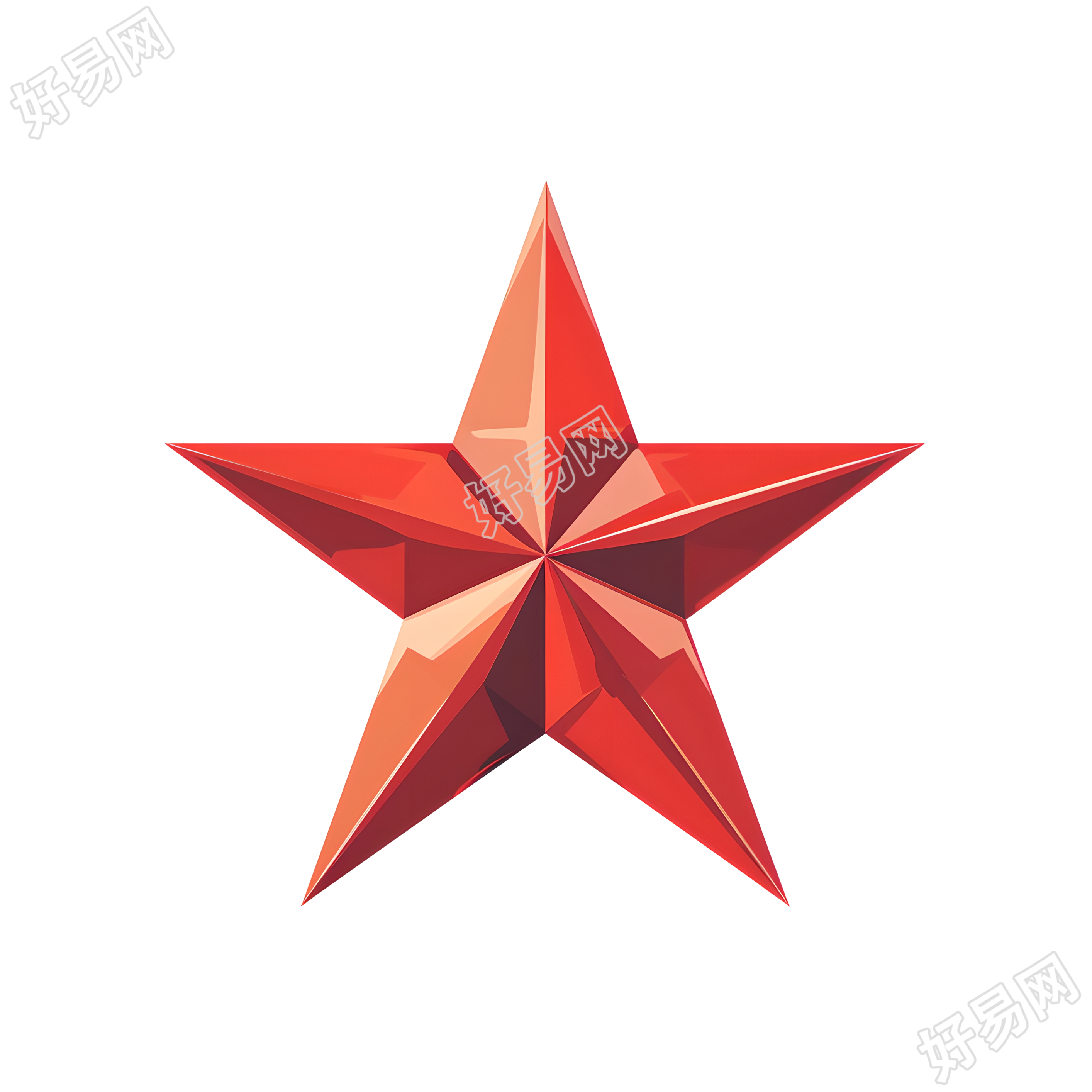 红色五角星图案插画
