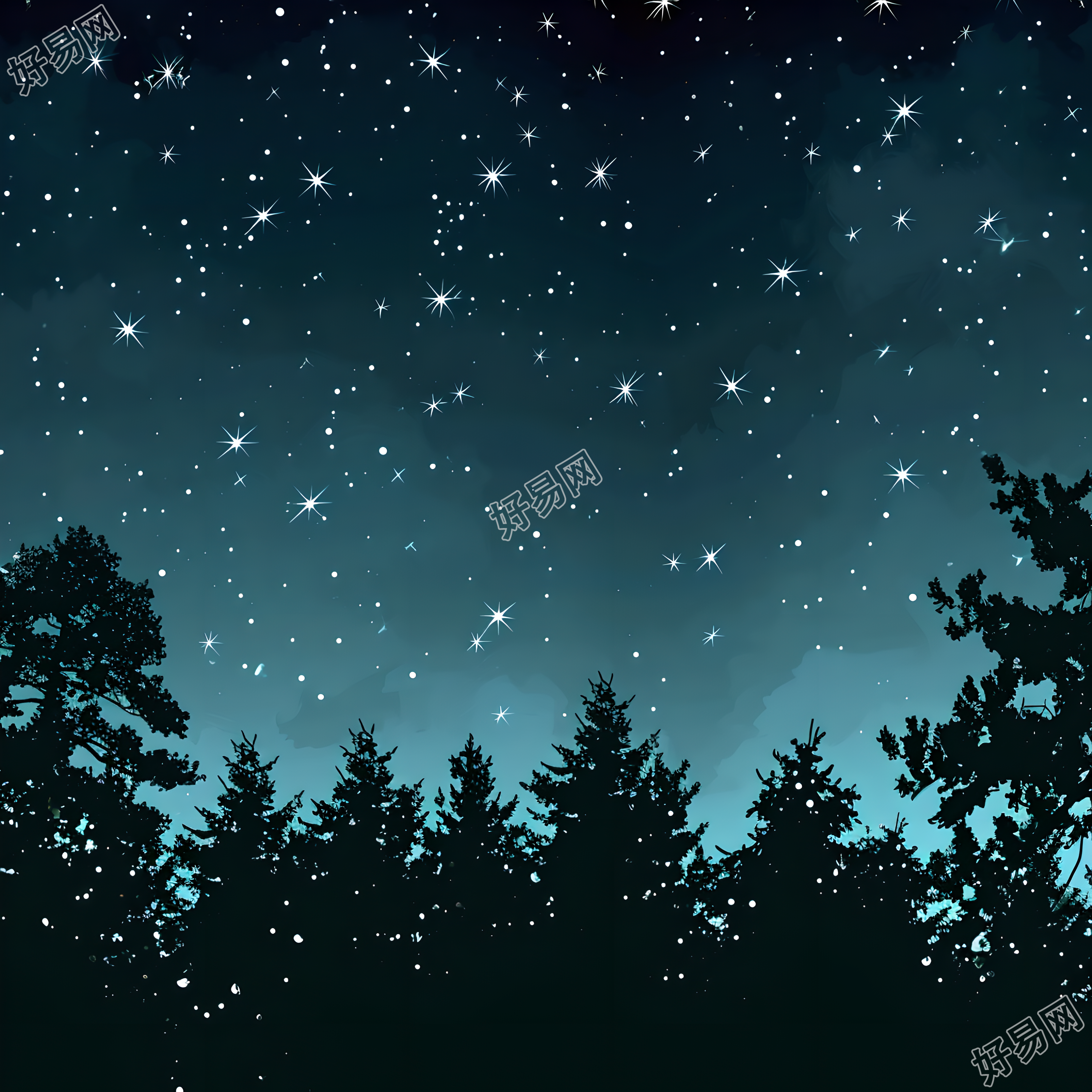 黑夜星空背景矢量插图