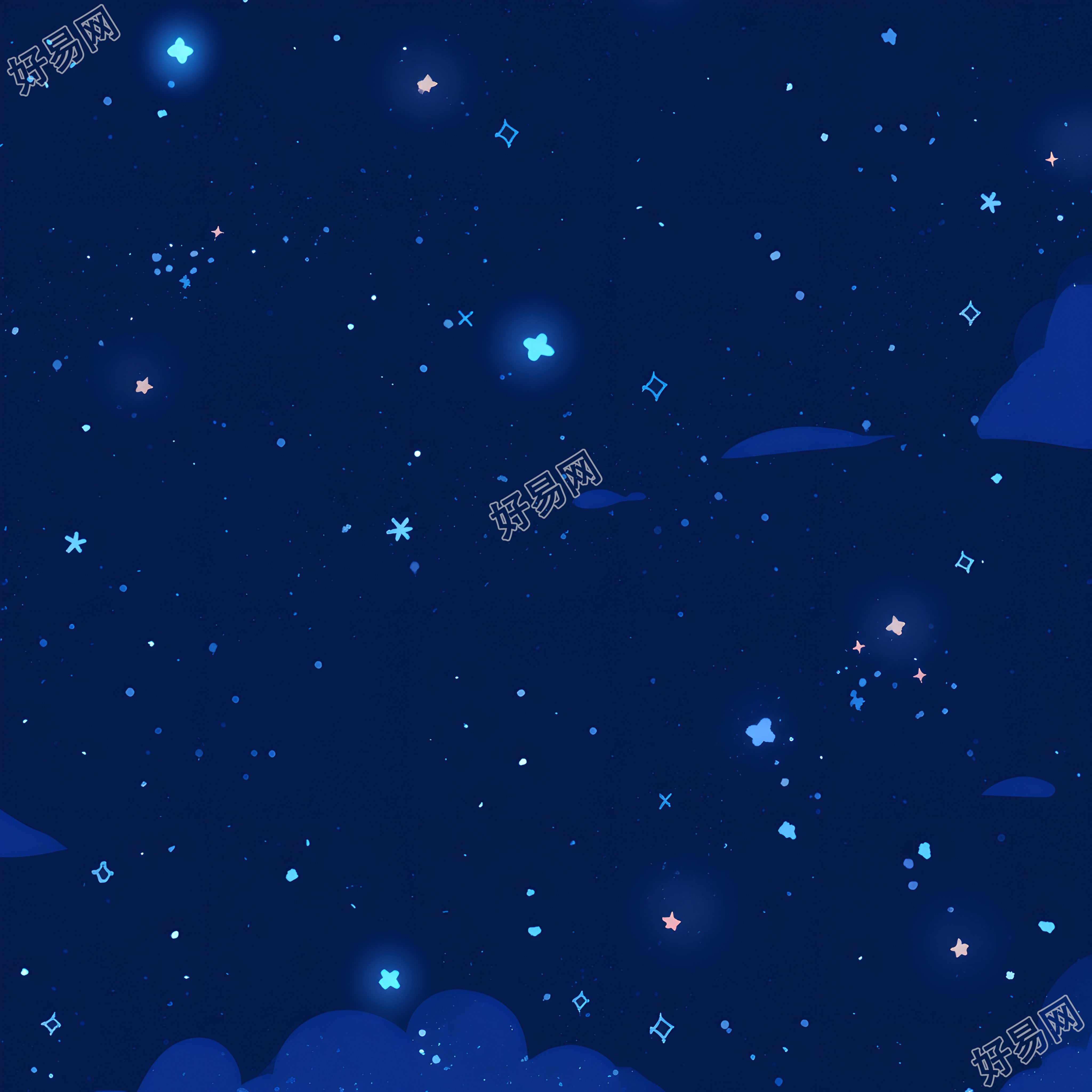 黑夜星空背景干净插图