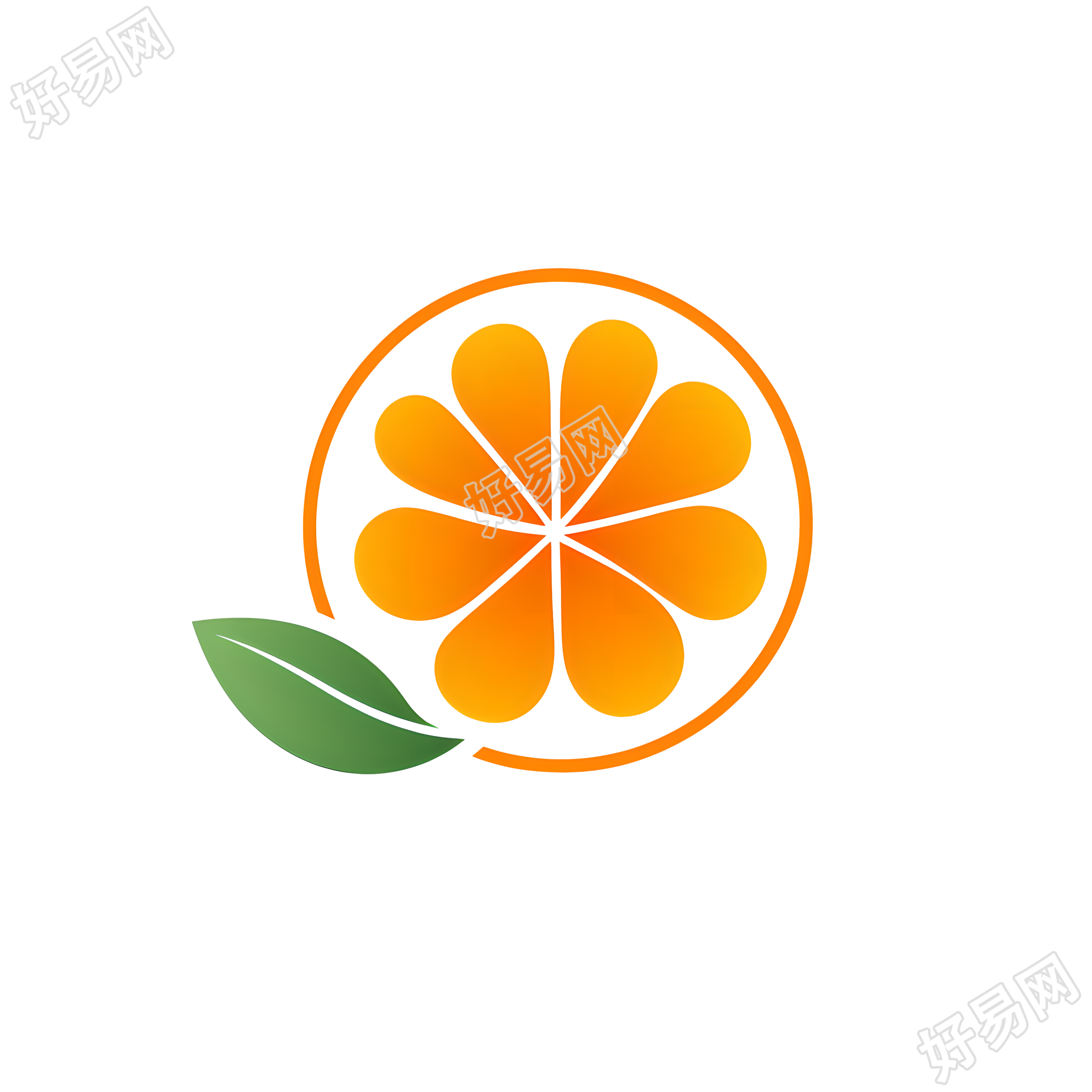 橙子logo向量插图