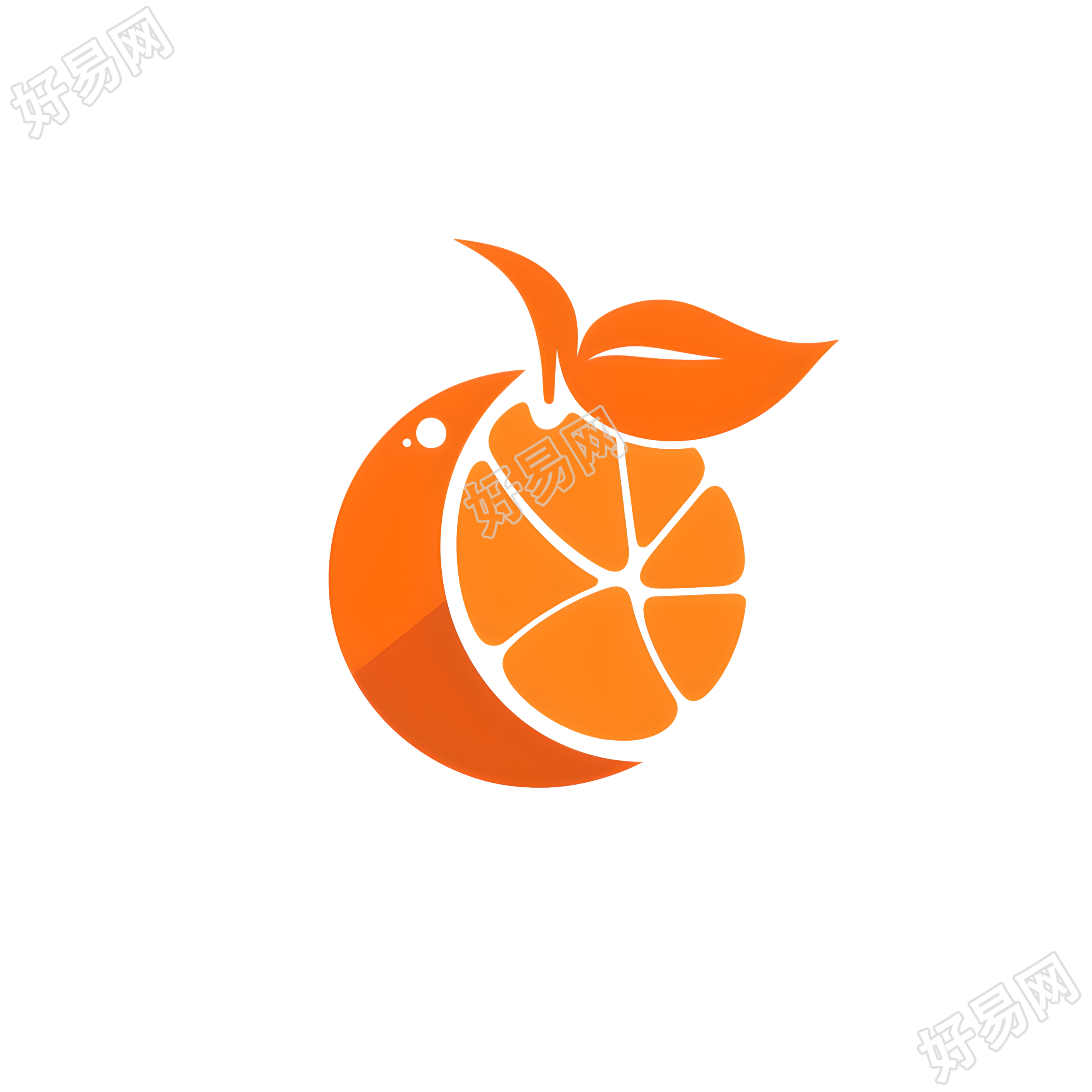 橙子logo简约插画设计