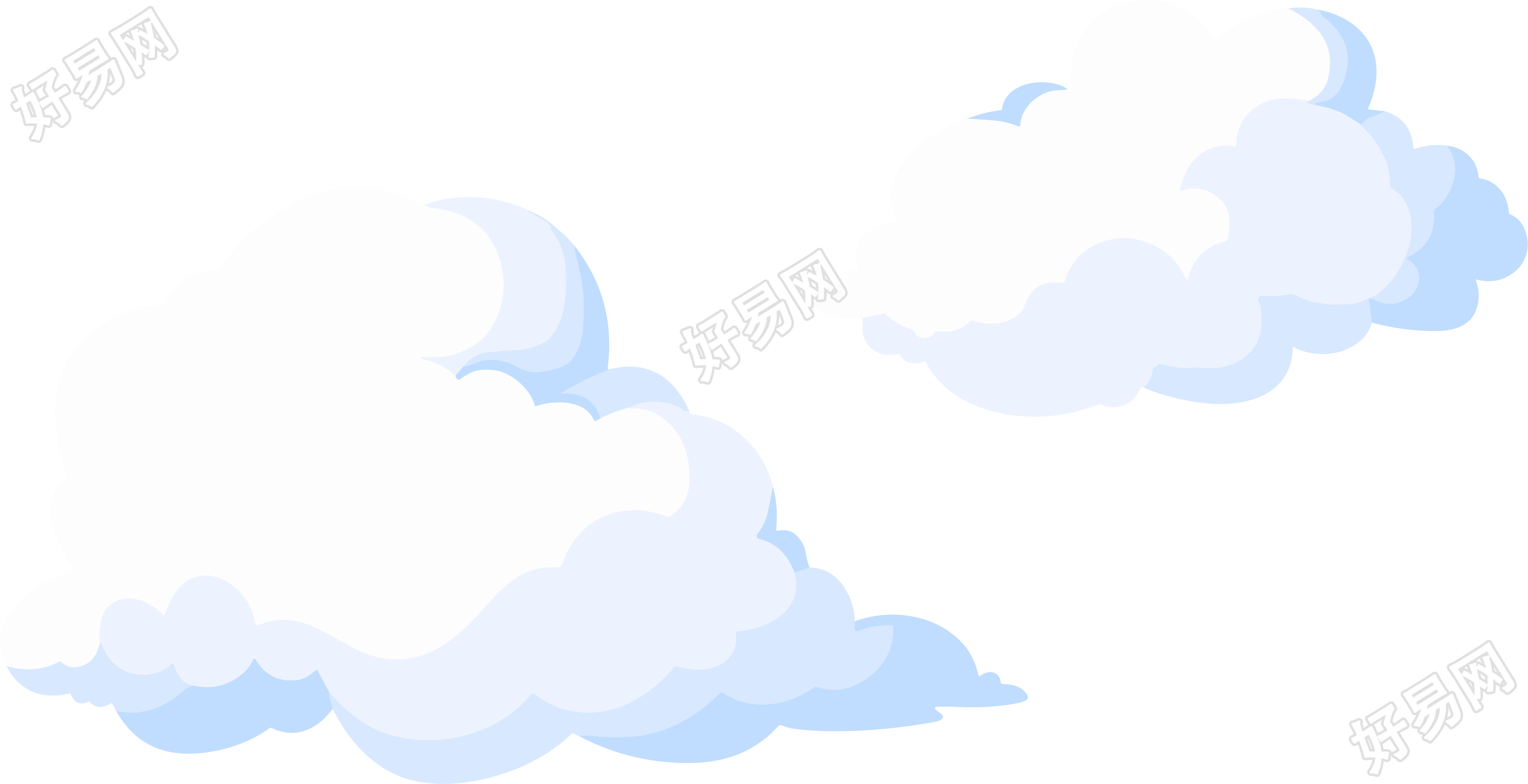 白云卡通简约创意插画