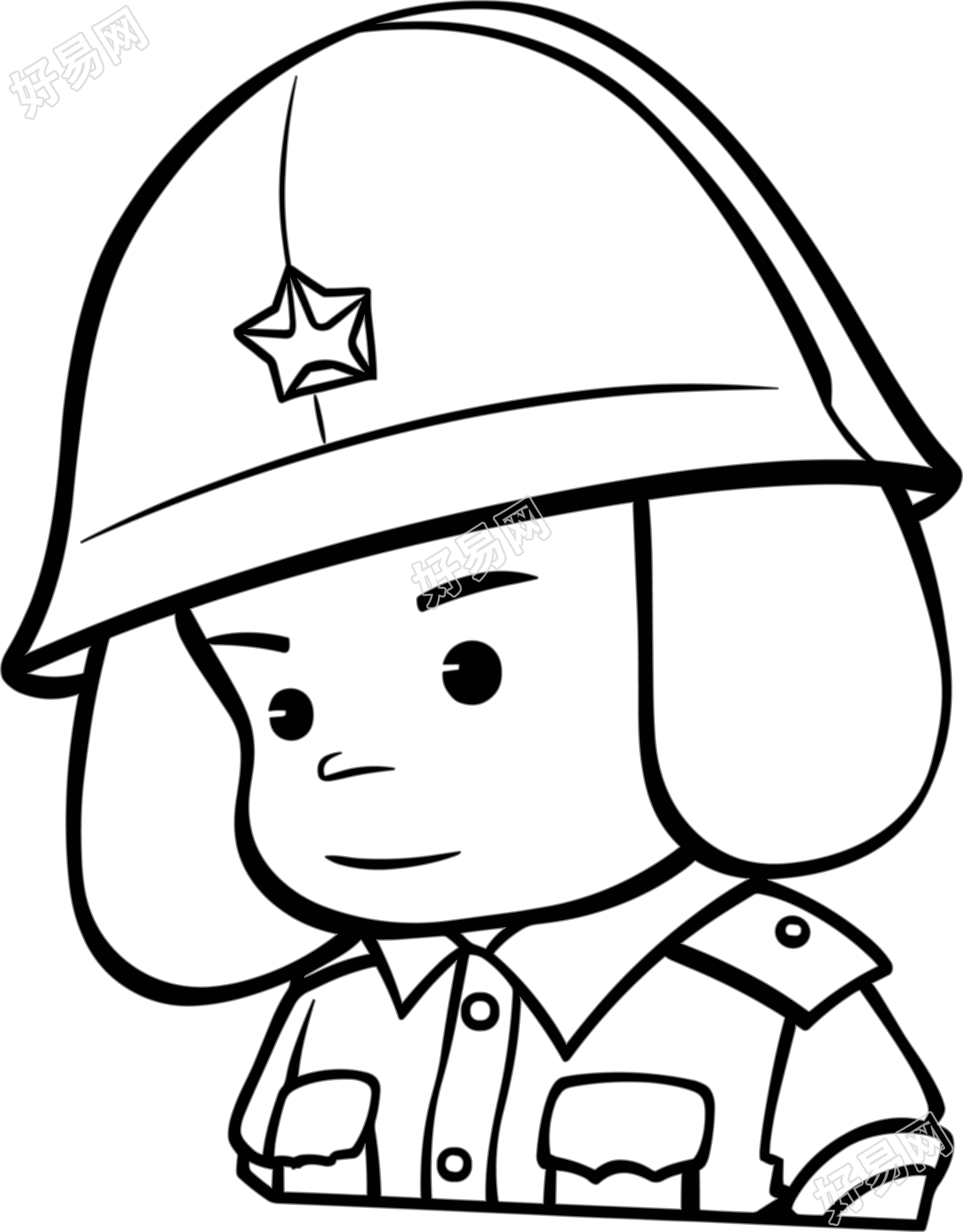 雷锋头像简笔画
