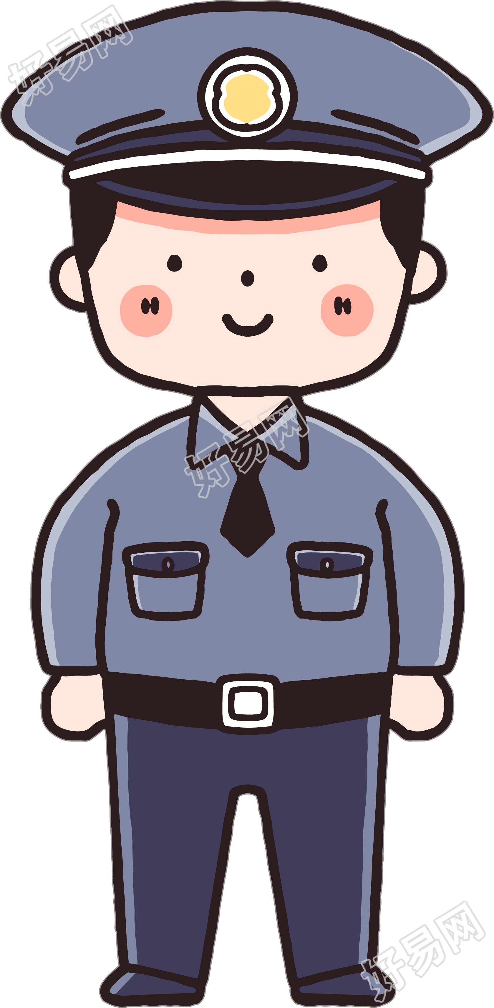 交警卡通插画设计元素
