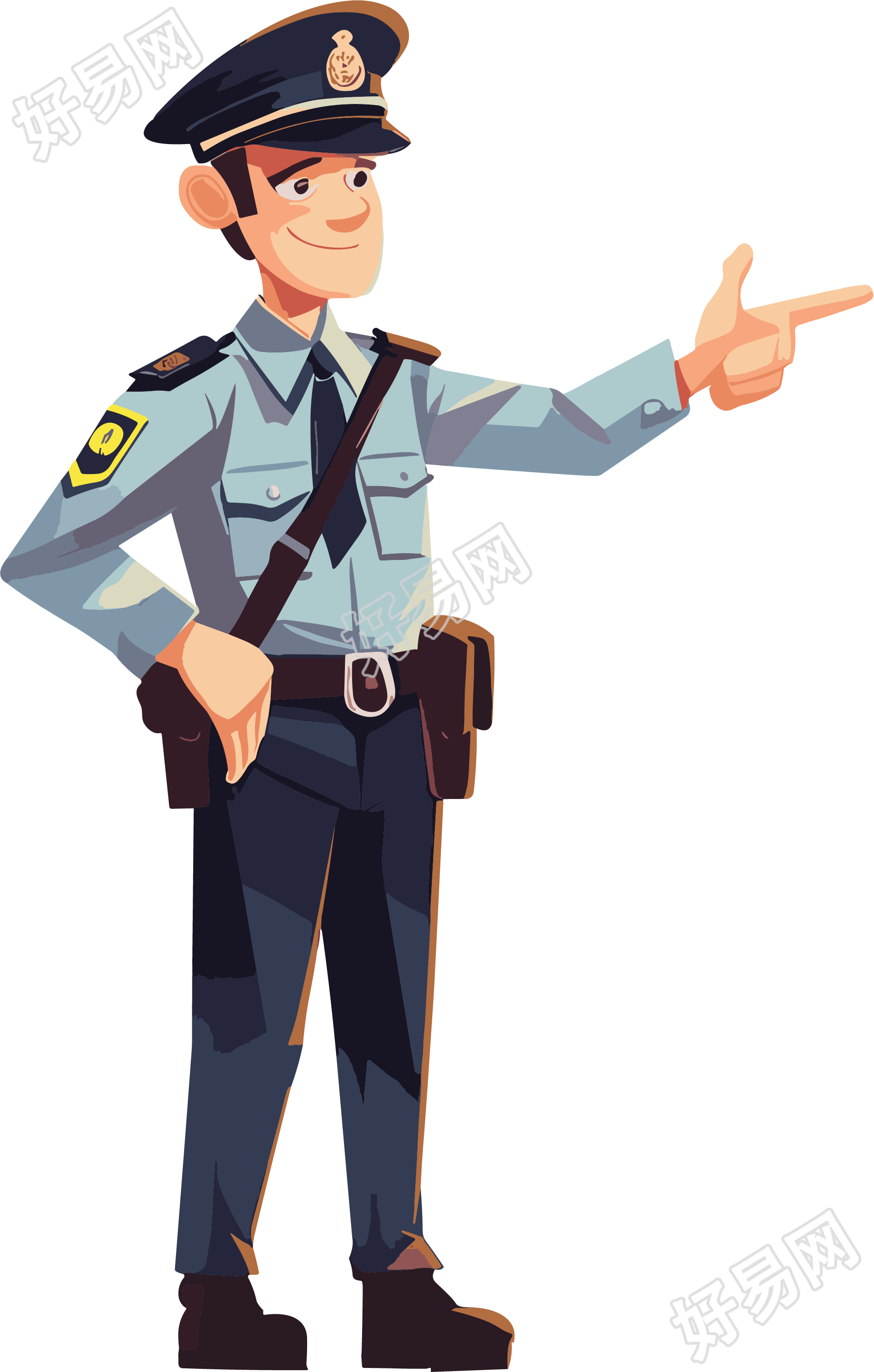 交警卡通插图